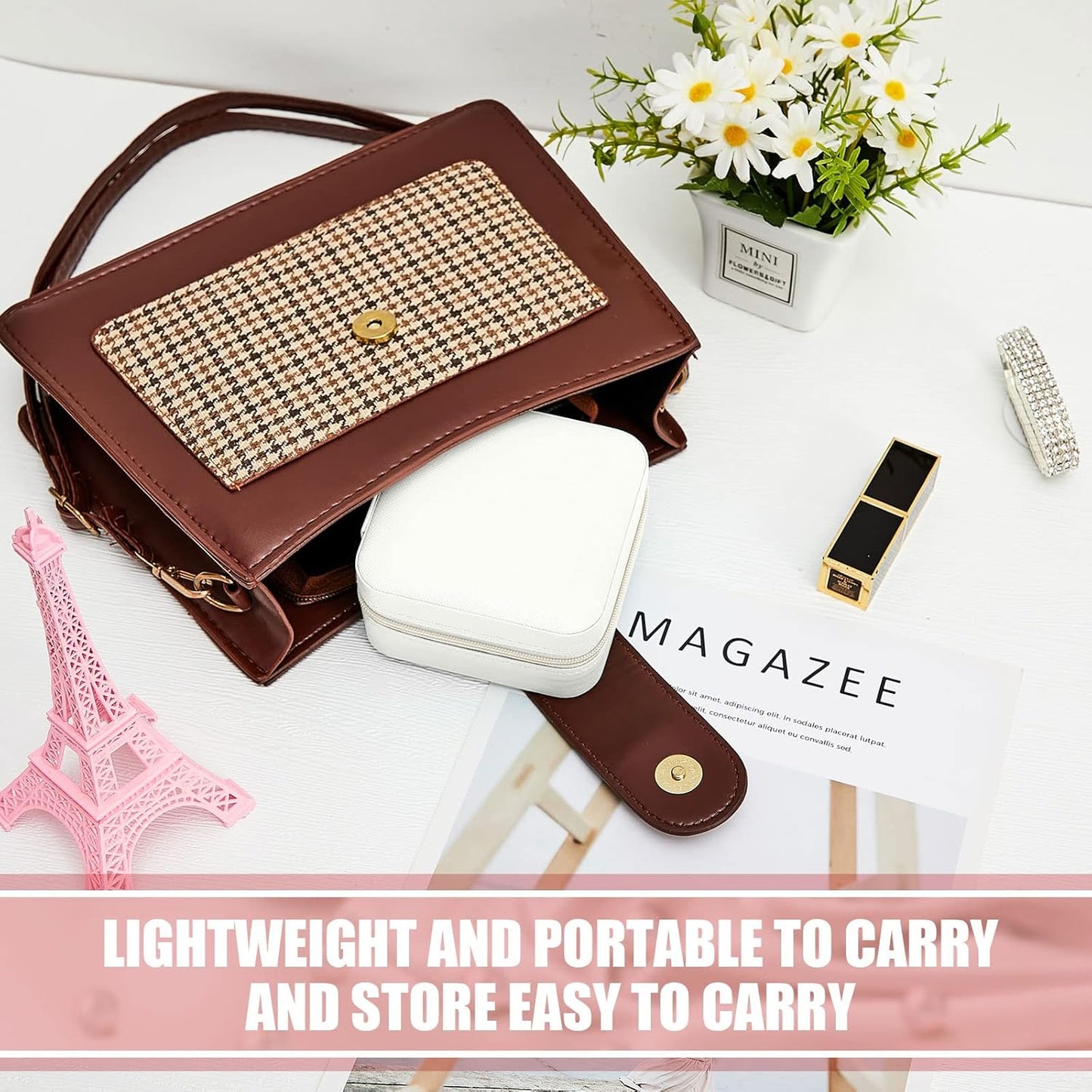 Taiyin 12 Pcs Travel Jewelry Case Bridesmaid Gift Boxes Bulk Travel Jewelry Case Small Jewels Organizer Mini Accessories Ornaments Storage for Women Girls Wedding Bridesmaids Gifts