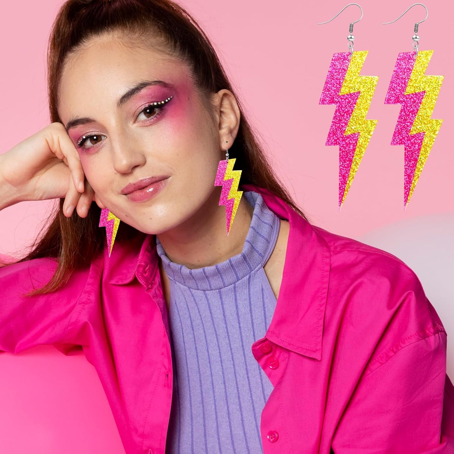 90s 80s Earrings for Women Retro Cassette Tape Earrings Acrylic Radio Tape Drop Dangle Earring for Halloween Cosplay Glow Party Music Festival Costume Accessories