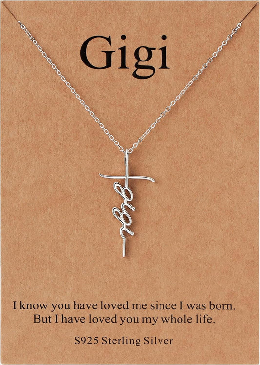 Lcherry Faith Cross Pendant Necklace for Women Religious Christian Jewelry Mother's Day Gifts for Women