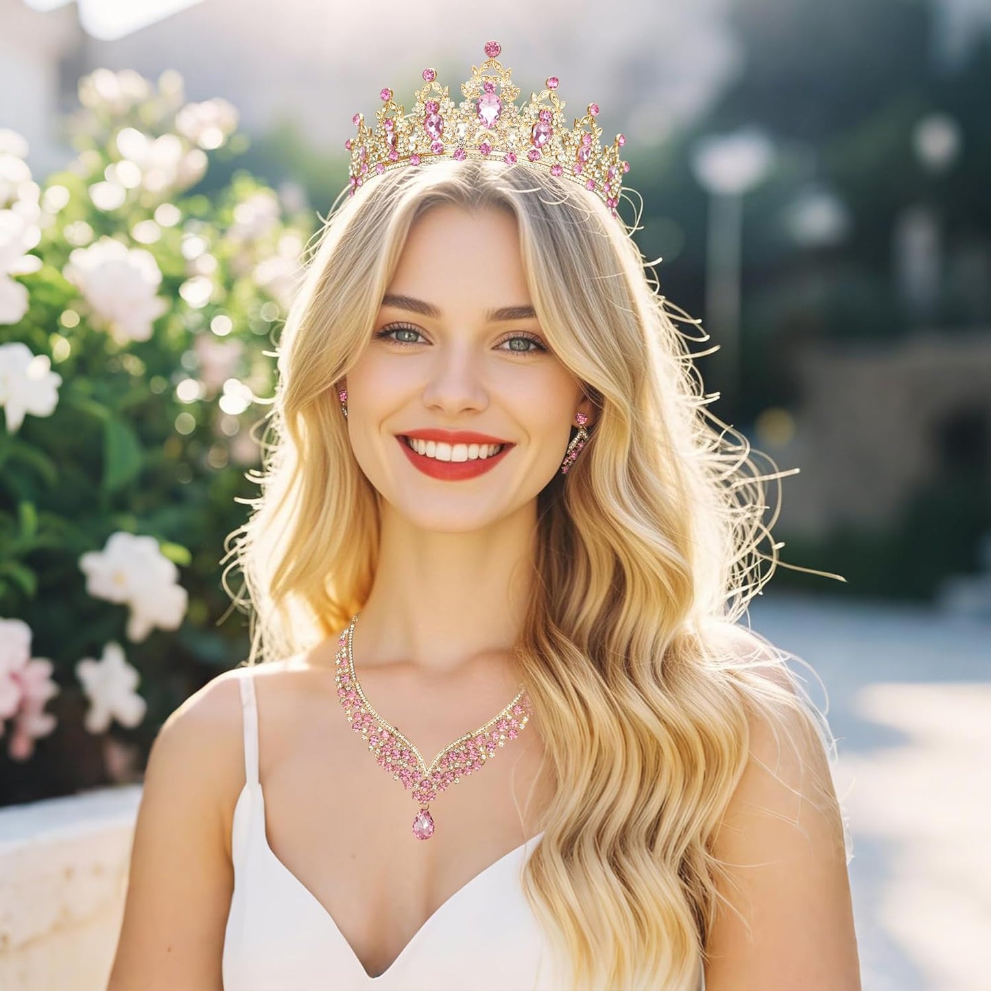 Crowns and Tiaras jewelry sets for Wedding princess birthday party Halloween Prom Pageant Jewelry for Women Crystal Bridal Jewelry Set for women