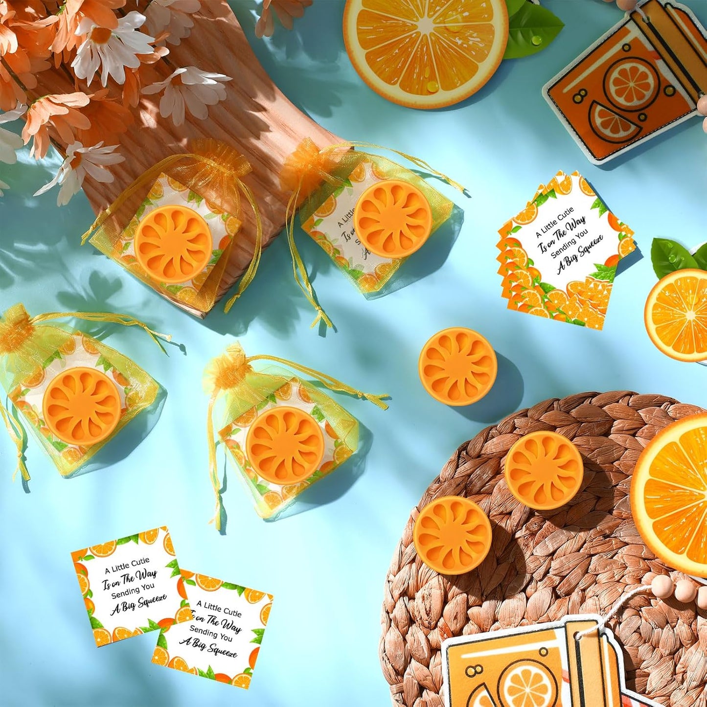 50 Sets Little Cutie Baby Shower Party Favor Orange Soap Gifts Bulk Orange Soaps with Card and Bag for Wedding Gifts Bridal Party Baby Shower Decorations Clementine Little Cutie Theme Favors