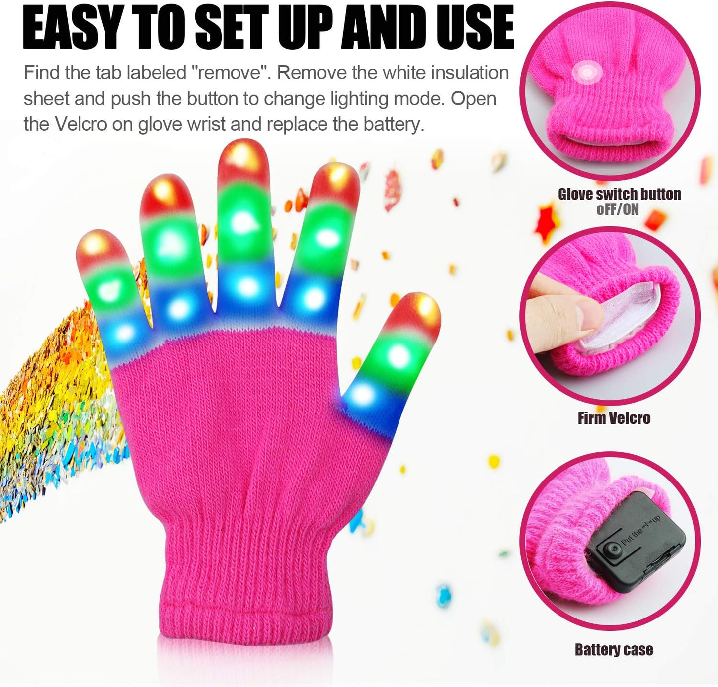 Children LED Finger Light Gloves Cool Fun Toys for Kids - Gifts for Kids