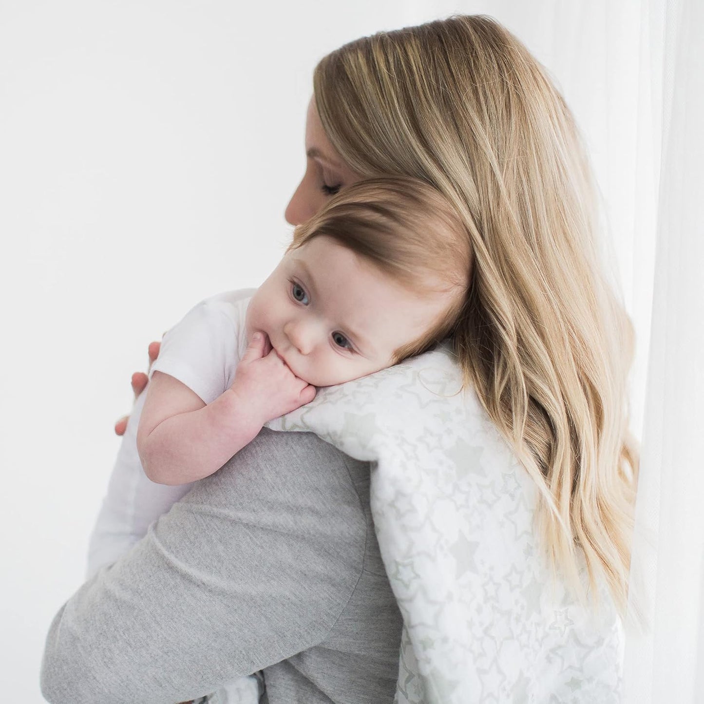 SwaddleDesigns Cotton Muslin Swaddle Blankets, Set of 4, Receiving Blankets for Baby Boys & Girls, Best Shower Gift, 46x46 inches, Goodnight Starshine