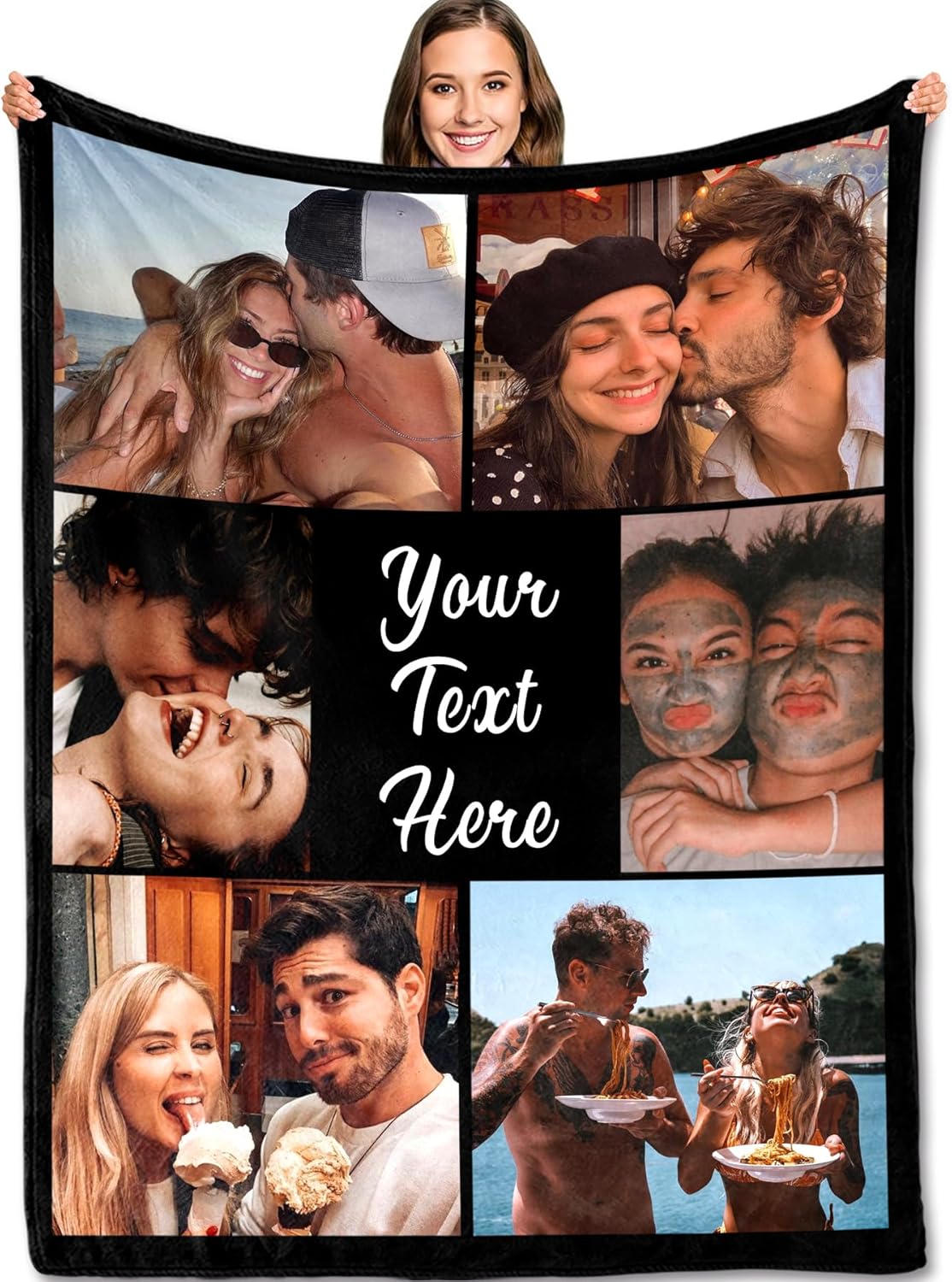 Yofair Ships Next Day, Custom Blanket with Picture Anniversary Wedding Gifts for Women Men Personalized Photo Blankets I Love You Couple Gift for Boyfriend Girlfriend Wife Husband