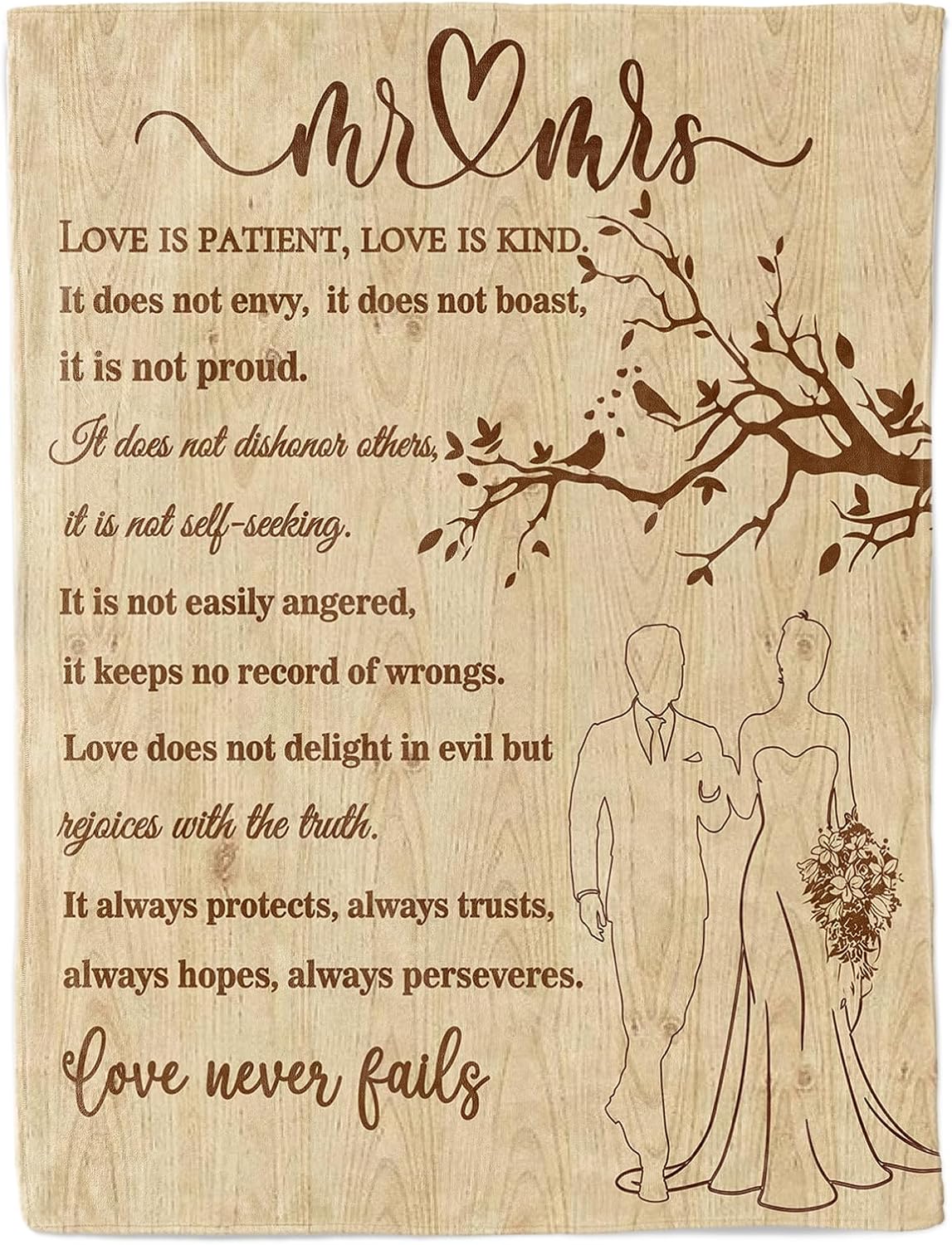 Wedding Gifts for Couples 2025 Soft Blanket, Bridal Shower Gifts for Bride to Be, Anniversary Romantic Gifts for Her, Wedding Gifts for Newlyweds Wedding Throw Blanket 60 * 50