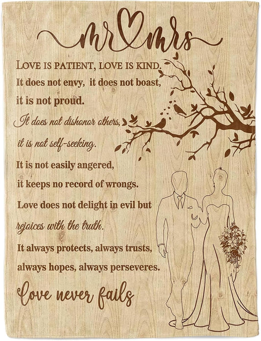 Wedding Gifts for Couples 2025 Soft Blanket, Bridal Shower Gifts for Bride to Be, Anniversary Romantic Gifts for Her, Wedding Gifts for Newlyweds Wedding Throw Blanket 60 * 50