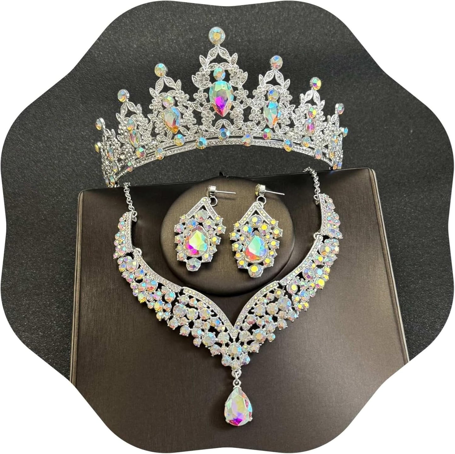 Crowns and Tiaras jewelry sets for Wedding princess birthday party Halloween Prom Pageant Jewelry for Women Crystal Bridal Jewelry Set for women
