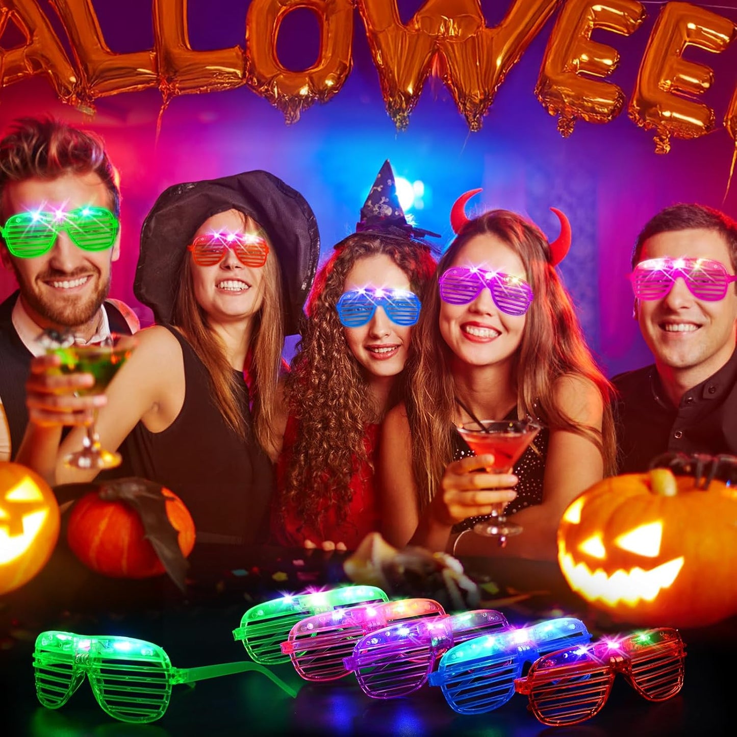 180 PCS Light Up Glasses, Glow In The Dark Party Supplies, LED Glasses, Neon Flashing Glasses Bulk for Kids and Adults, Glow Glasses for Glow Party, Wedding, Birthday, Halloween, Rave Carnival