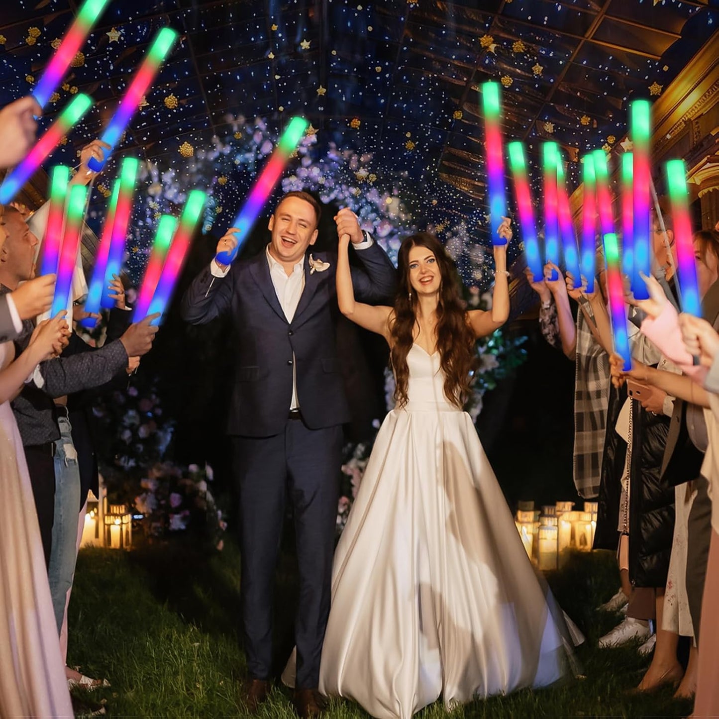 58 PCS LED Foam Glow Sticks Bulk, Glow in the Dark Party Supplies with 3 Modes Colorful Flashing, Neon Party Favors for Birthday, Wedding, Carnival, Concert, New Year Glow Sticks