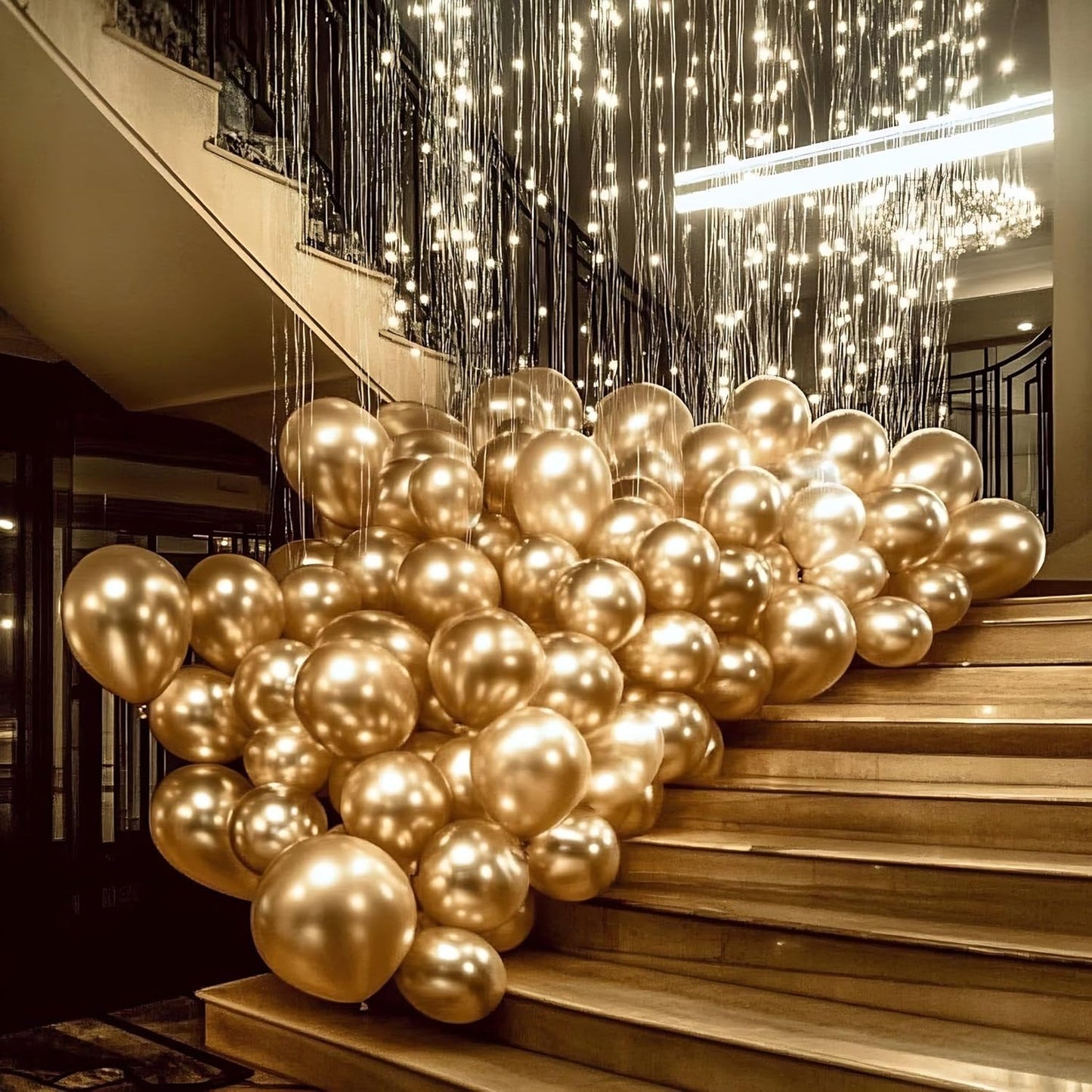 Gold Balloon Arch Kit, 125 Pcs Gold Balloons Different Sizes 18 Inch 12 Inch 10 Inch 5 Inch Metallic Gold Balloons Garland for Birthday Baby Shower Wedding Graduation Party Decoration