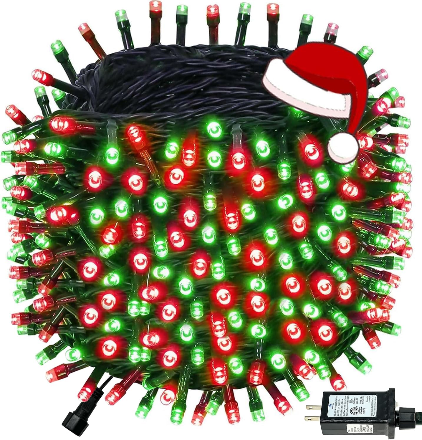 Connectable 240LED 88Ft 13Modes Christmas String Lights Indoor Outdoor | Extendable Green Wire Red & Green Christmas Tree Lights with Timer | Twinkle Fairy Light Plug in for Xmas Tree(Red & Green)