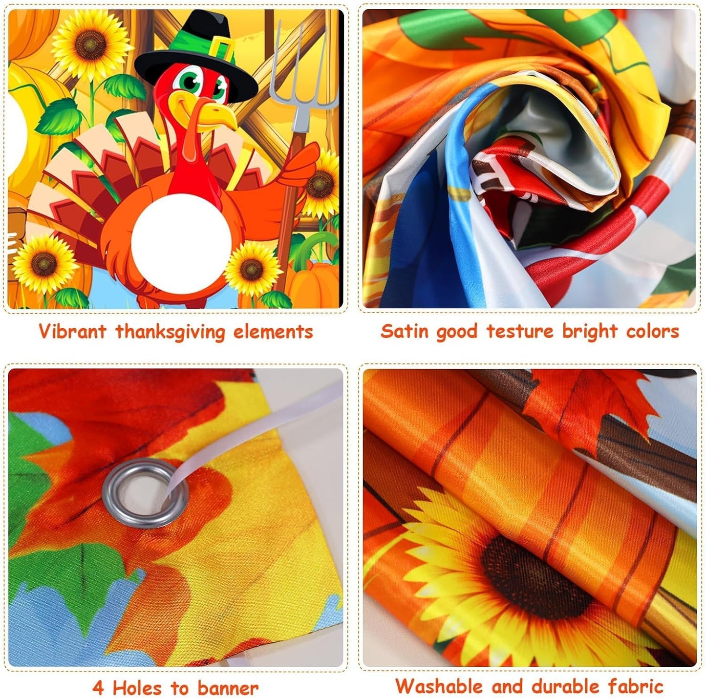 Upgraded, Fall Festival Games, Funny Fall Sign Toss Game, with 4 Bean Bags, Classic Design, Premium Banner, Accessories, Storage Bag, Thanksgiving Games for Kids Teen, Friendsgiving Party Decorations