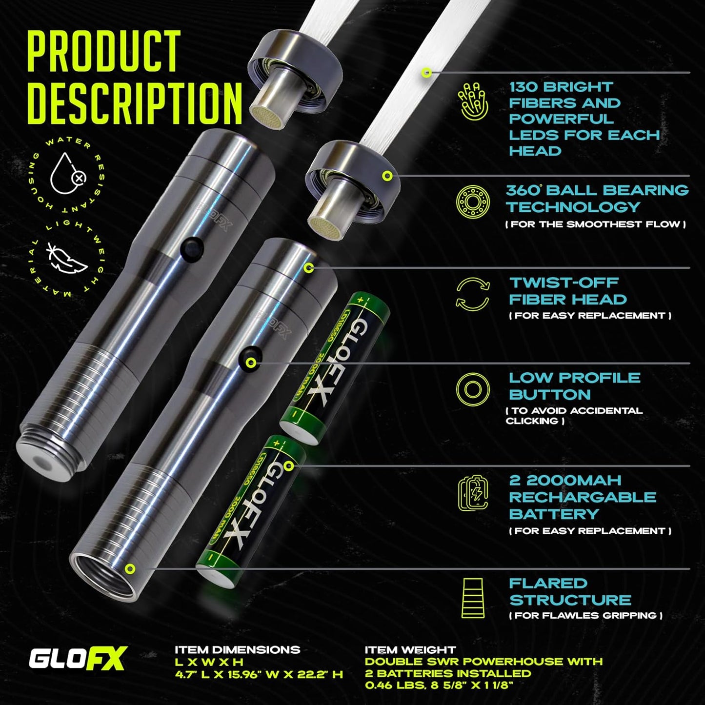 Double Space Whip Remix - [Programmable Led Fiber Optic Whip] 360° Swivel - Super Bright Light Up Rave Toy | EDM Pixel Flow Lace Dance Festival