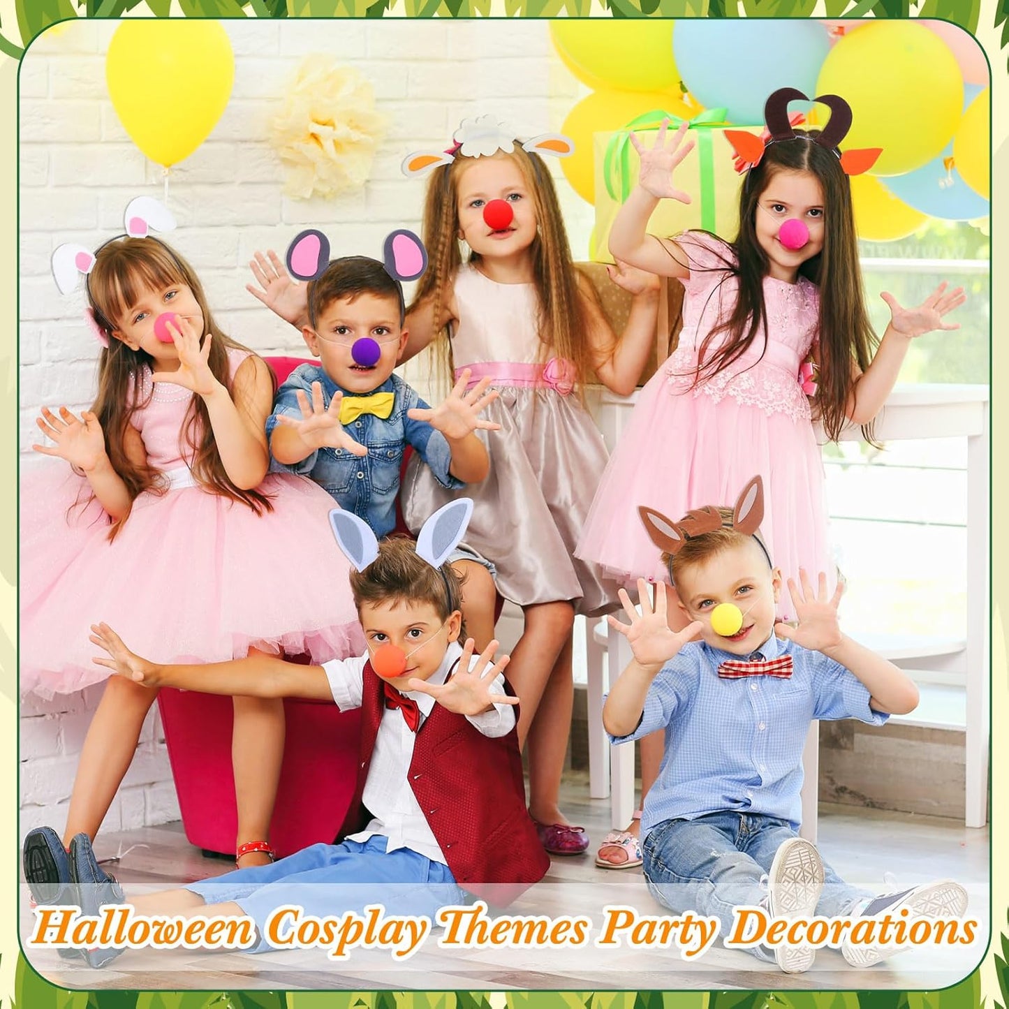 Kigeli 30 Pcs Jungle Animal Safari Ears Headbands for Hair Hoops Photo Booth Props One Birthday Halloween Favors