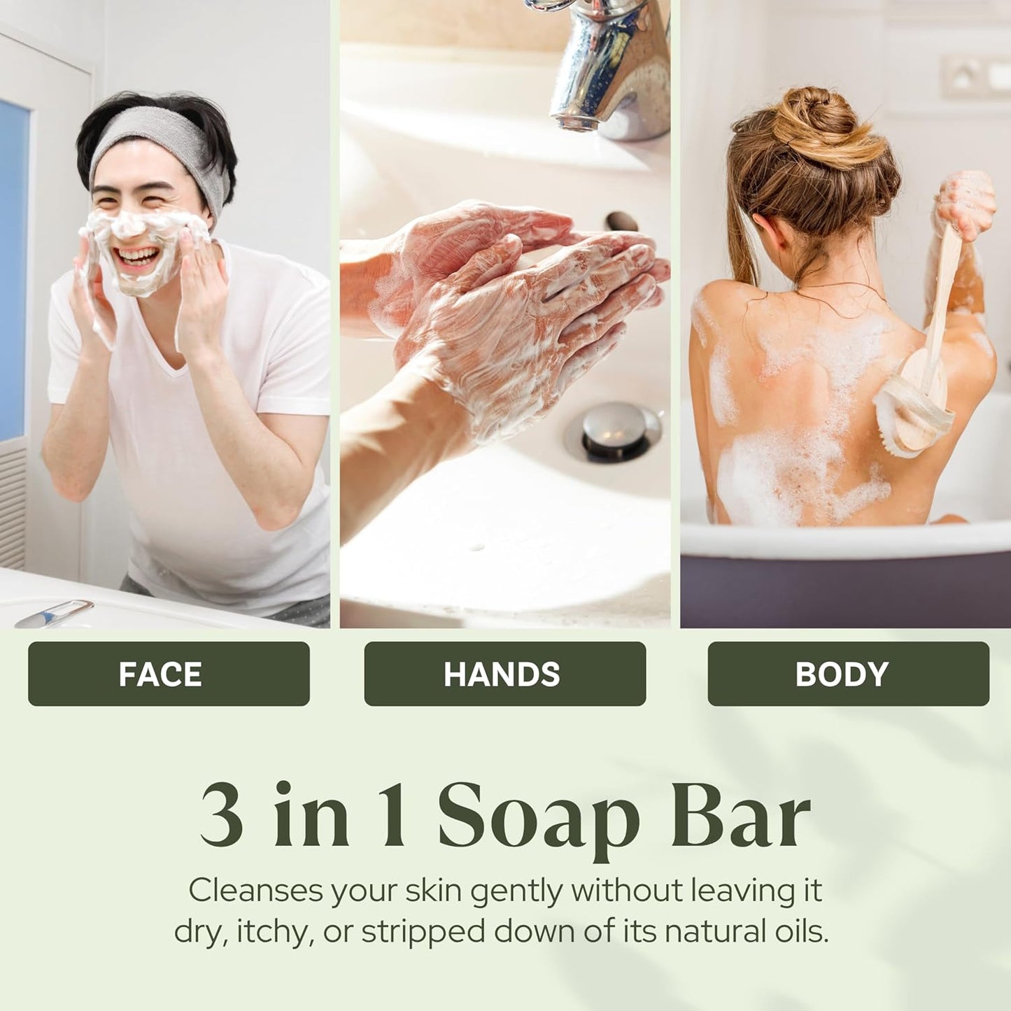 Wavertree & London Basil Lime & Mandarin Scented Natural Soap (2 Bars), 7oz Moisturizing French Triple Milled Soap Bars enriched with shea butter - Pure Plant Based Bath & Body Bars for All Skin Types