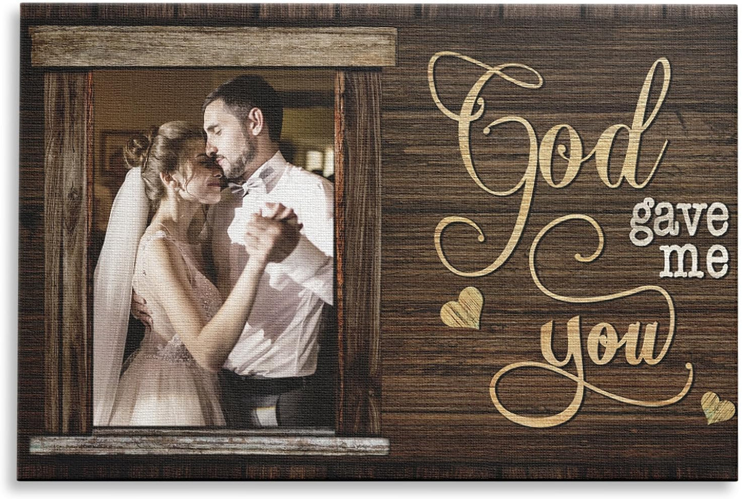 Dem Canvas Personalized Canvas Prints, Custom Photo And Name, God Gave Me You, Wedding Gifts For Couple Anniversary Wedding Engagement Gift For Couples Canvas (12x08)