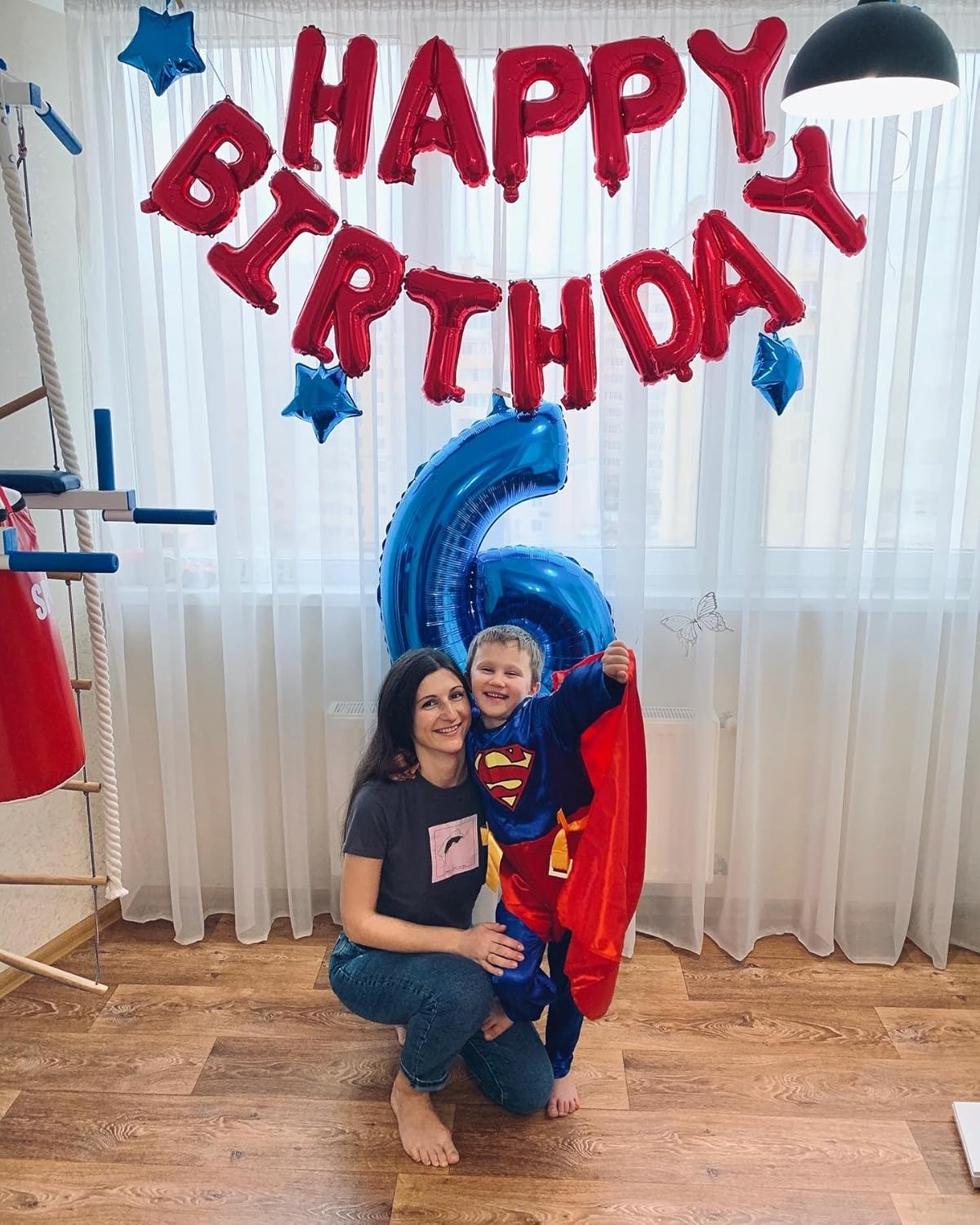 Red Happy Birthday Balloon Banner, 16 Inch Foil Mylar Happy Birthday Balloons Letters, Reusable Happy Birthday Sign, Red Birthday Decorations for Women, Boys and Girls