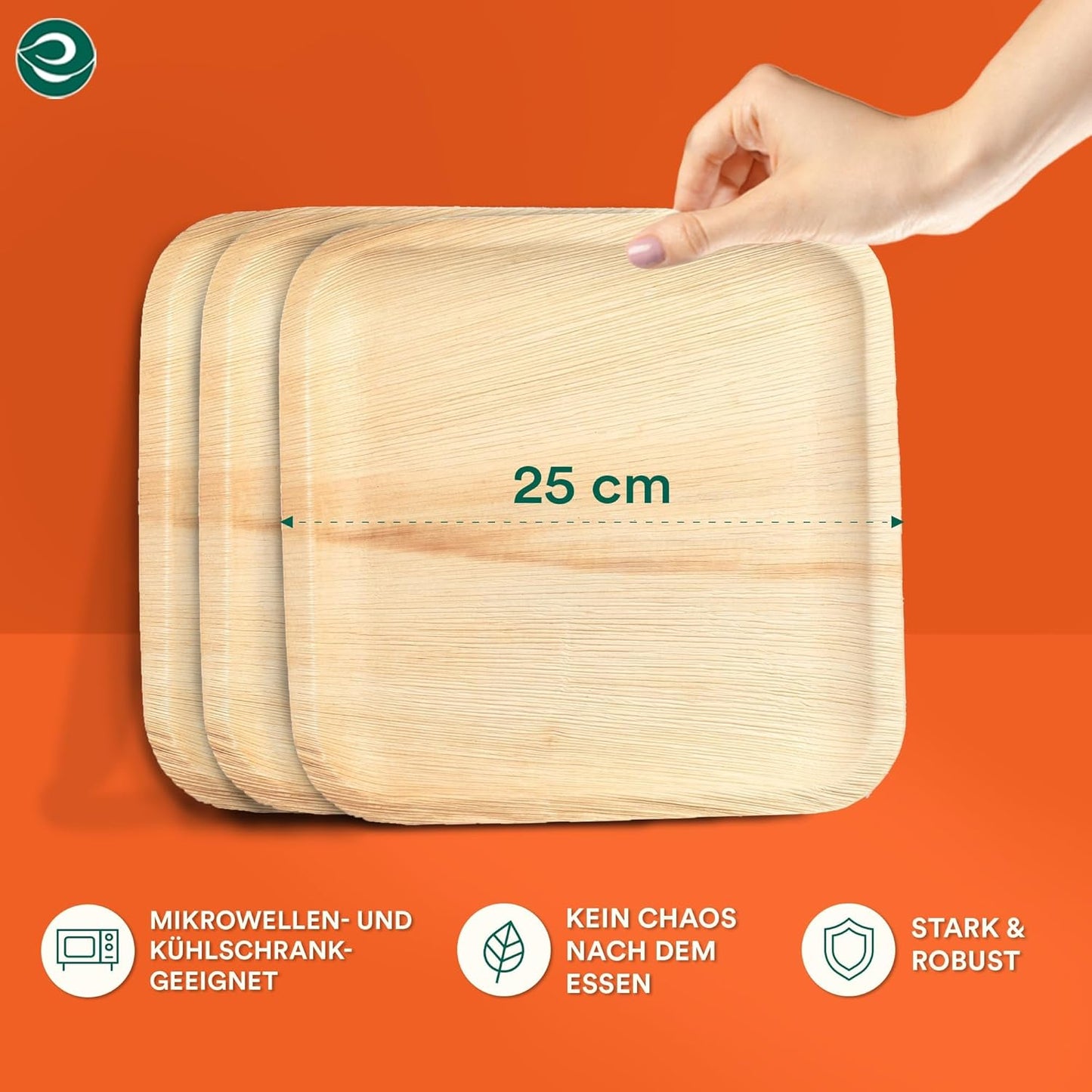ECO SOUL Compostable 10 Inch Palm Leaf Square Plates (200 Count) Like Bamboo Plates | Biodegradable | Eco-Friendly, Microwave & Oven Safe