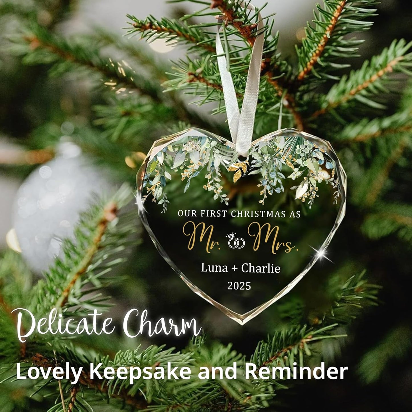 Personalized The Year We Became Mr. & Mrs. 2025 Ornament – First Christmas Married Ornaments – Wedding Ornament 2025 Gift for Couples – Just Married Ornaments Gifts for Newlyweds