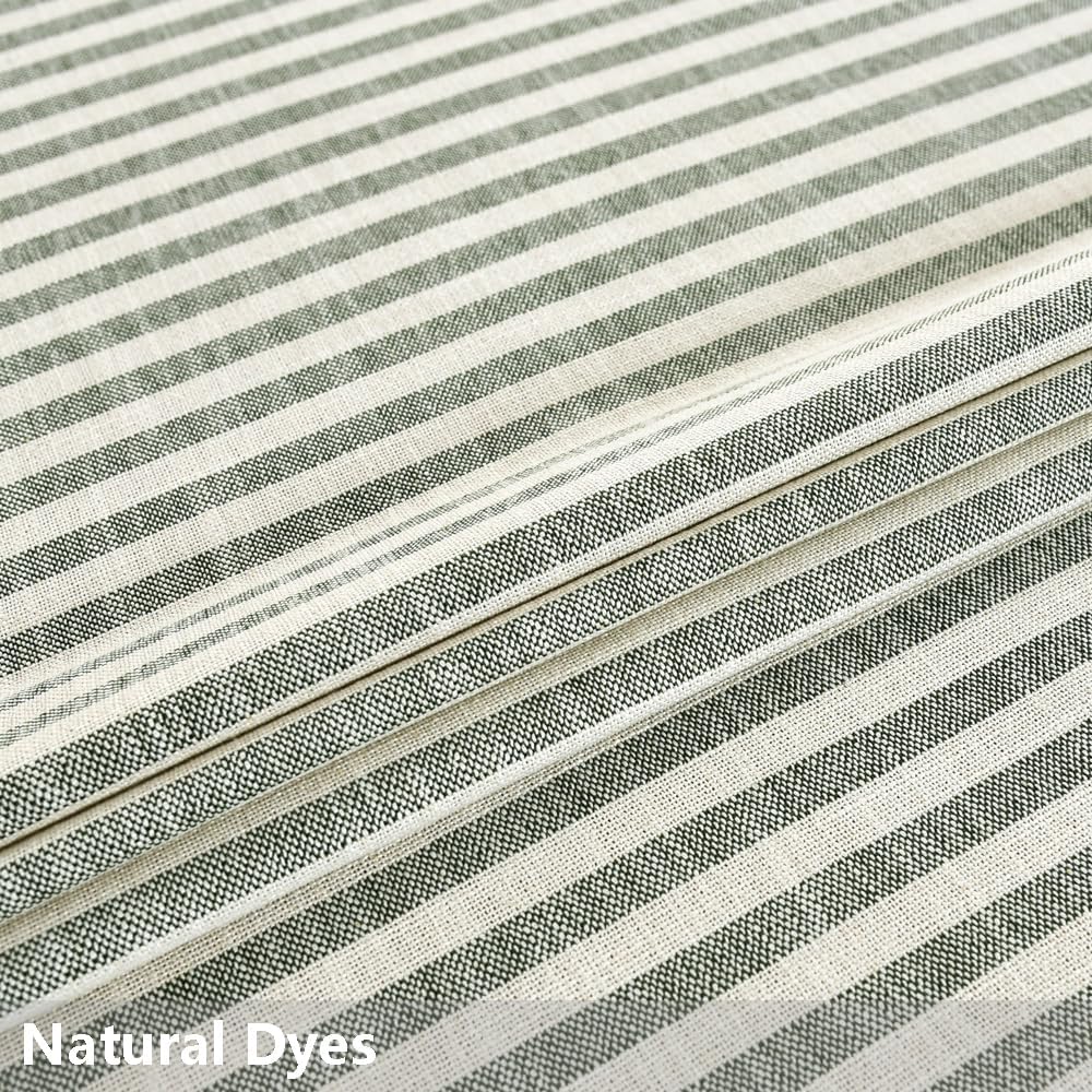 TruDelve Cloth Oblong Tablecloths Olive Green Stripe Cotton Tablecloth Washable 60 x 102 Tablecloths for Rectangle Tables (Green,102"x55",Rectangular)