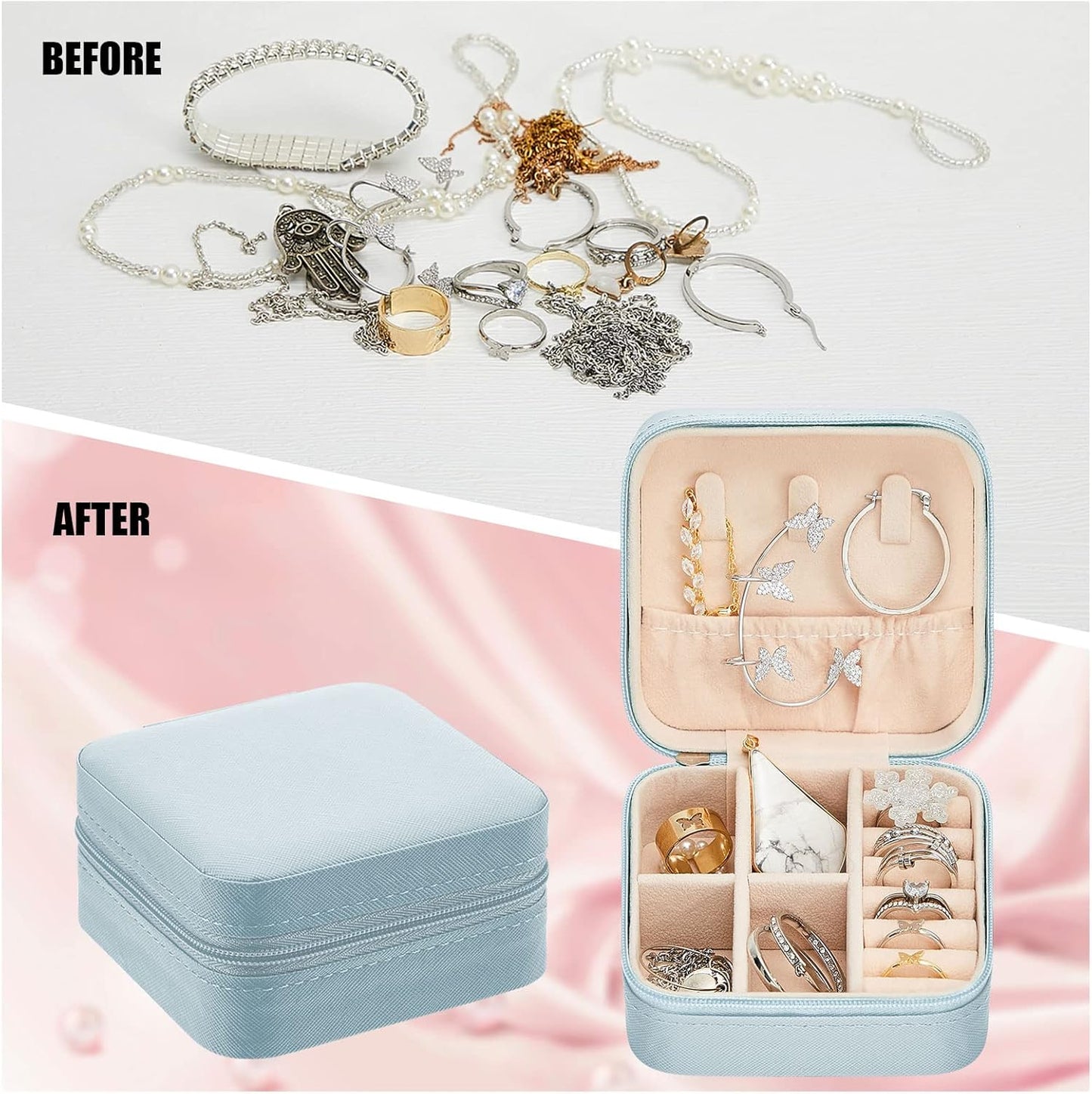 Taiyin 12 Pcs Travel Jewelry Case Bridesmaid Gift Boxes Bulk Travel Jewelry Case Small Jewels Organizer Mini Accessories Ornaments Storage for Women Girls Wedding Bridesmaids Gifts