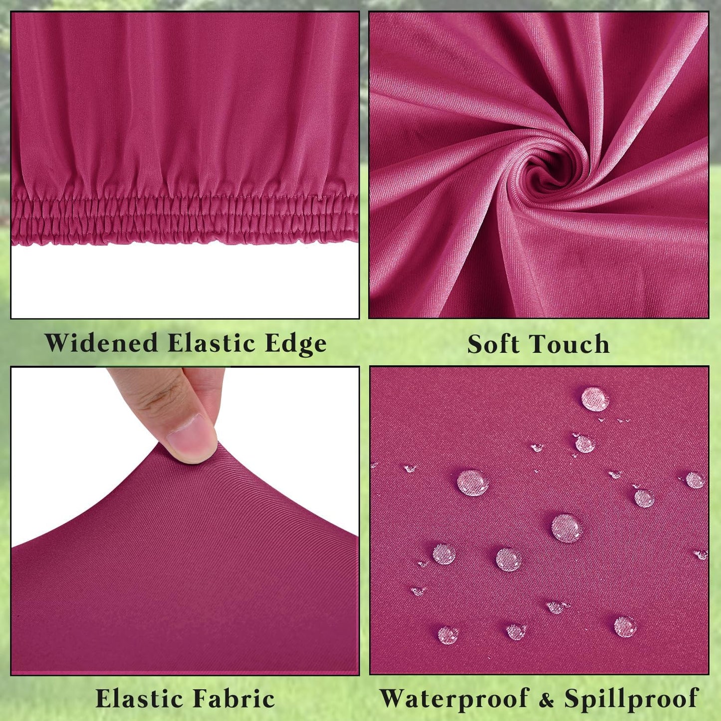 10 Pack Picnic Table Cover Elastic Fitted Outdoor Tablecloths for 6 Foot Rectangle Table Waterproof Stretch Washable Patio Folding Spandex TableCloth for Camping Banquet Parties (Hot Pink,30" x 72")