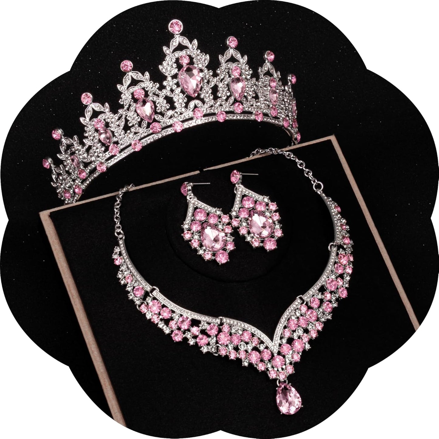 Crowns and Tiaras jewelry sets for Wedding princess birthday party Halloween Prom Pageant Jewelry for Women Crystal Bridal Jewelry Set for women