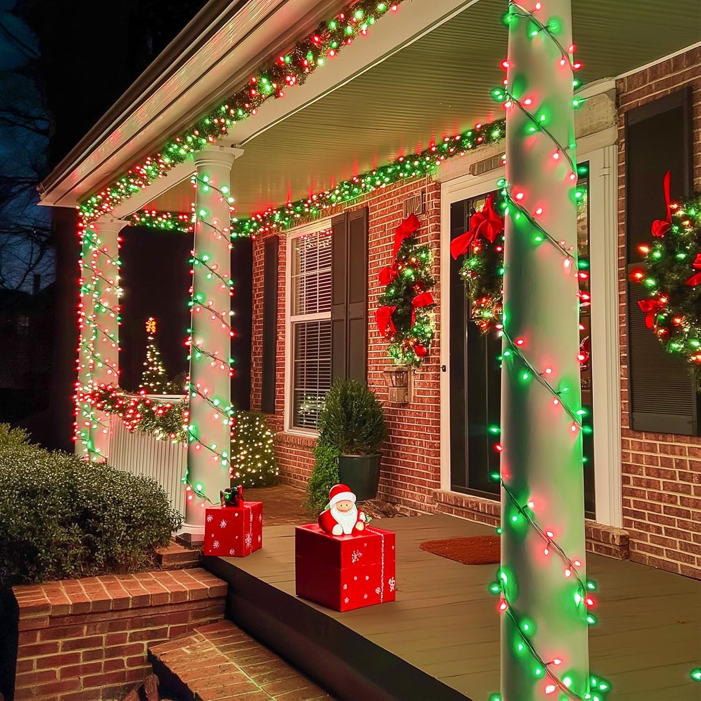 JMEXSUSS 200 LED Red and Green Halloween Lights Outdoor, 66ft Christmas String Lights Indoor Clear Wire Plug in for Bedroom Party Christmas Tree Halloween Decorations