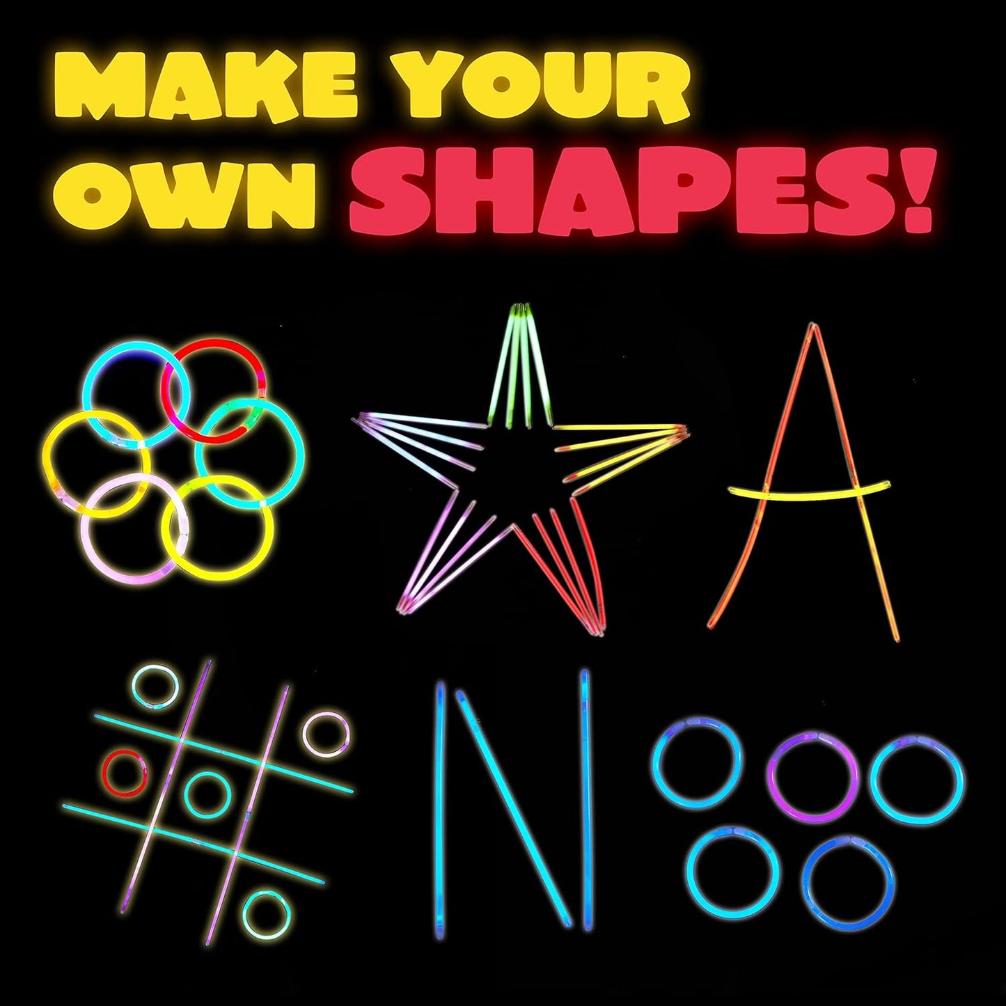 JOYIN 800 Pcs 8" Glow sticks Bulk Party Favors Pack, Neon Glow in the Dark Party Supplies, Light Up Necklaces and Bracelets with Connectors, Christmas, Halloween, Football, Birthday Decorations