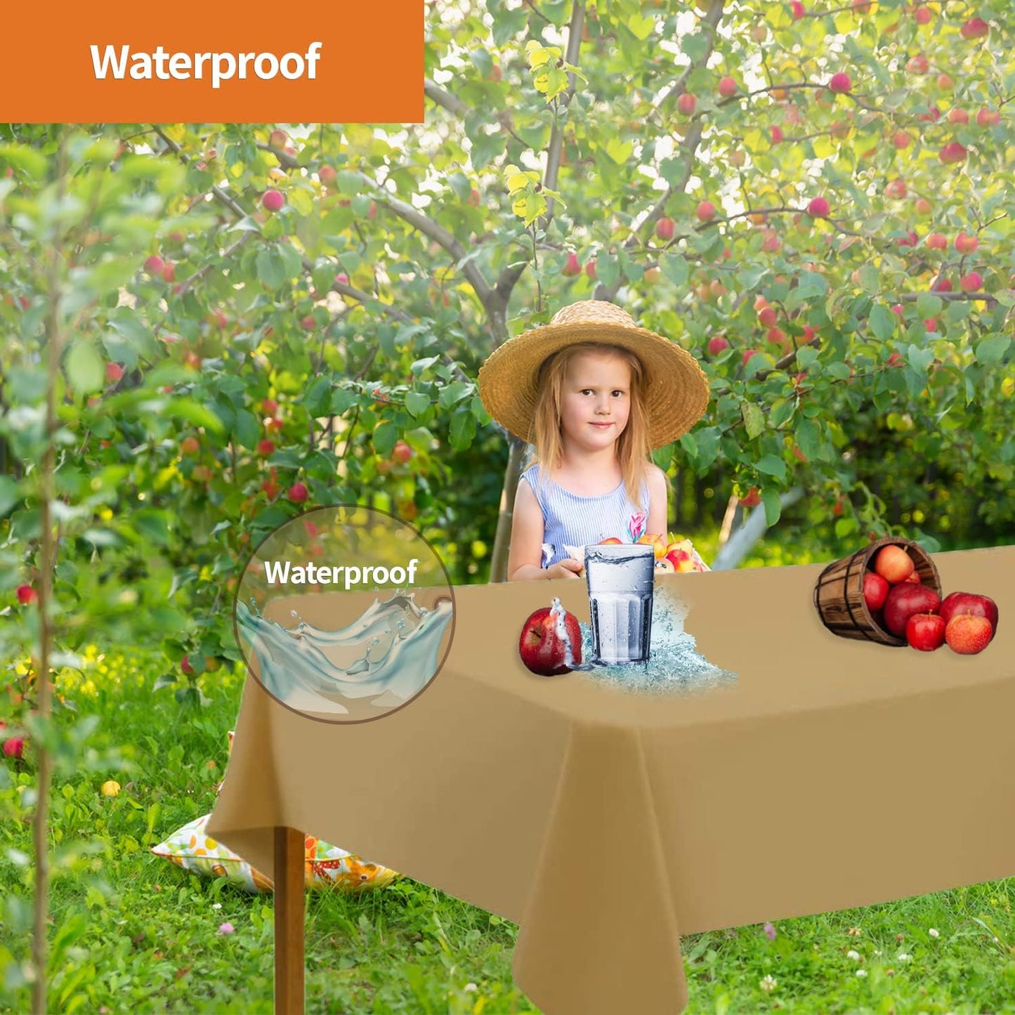 Gold Disposable Plastic Tablecloth for Rectangle Tables (12 Pack) Premium Decorative Table Cloth for Parties, Events & Weddings, Indoors & Outdoors, 54 x 108 inches, Plastic Table Cover