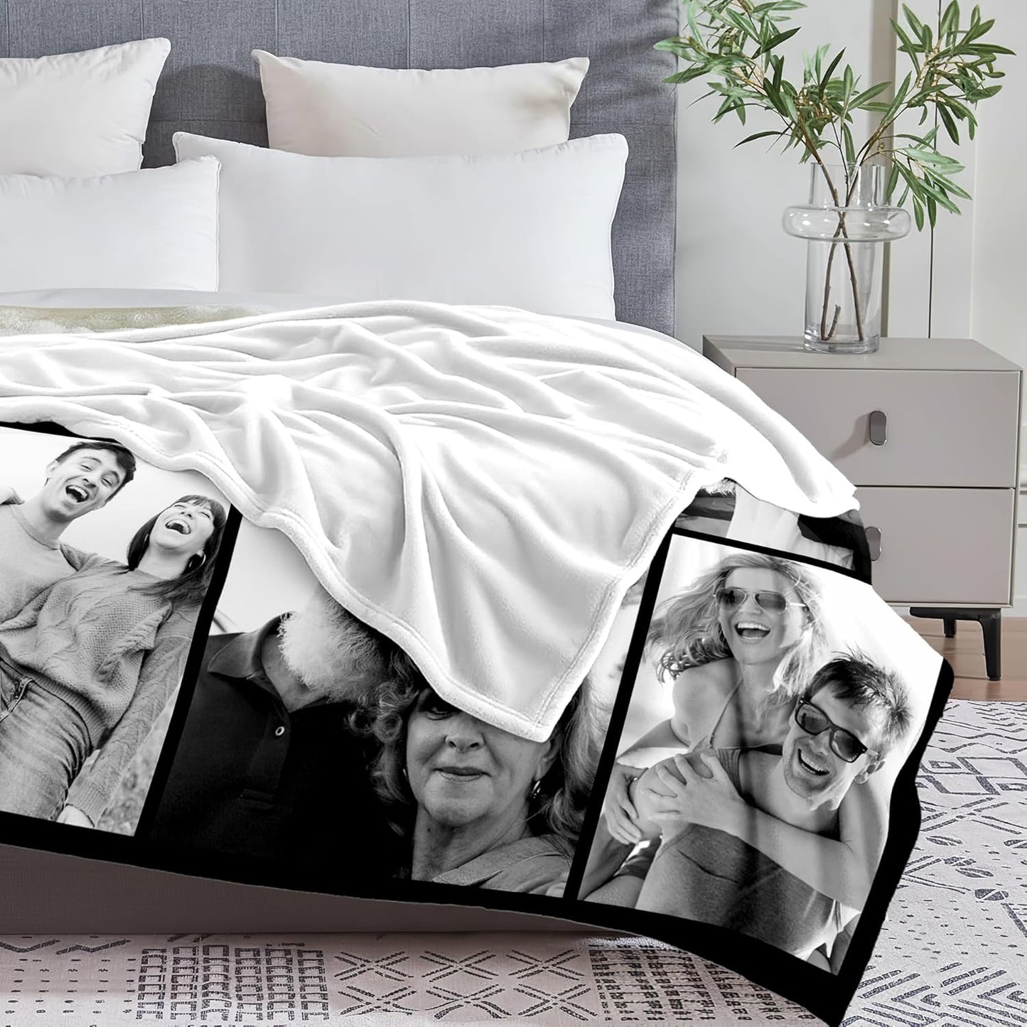 Yofair Ships Next Day, Custom Blanket with Picture Anniversary Wedding Gifts for Women Men Personalized Photo Blankets I Love You Couple Gift for Boyfriend Girlfriend Wife Husband