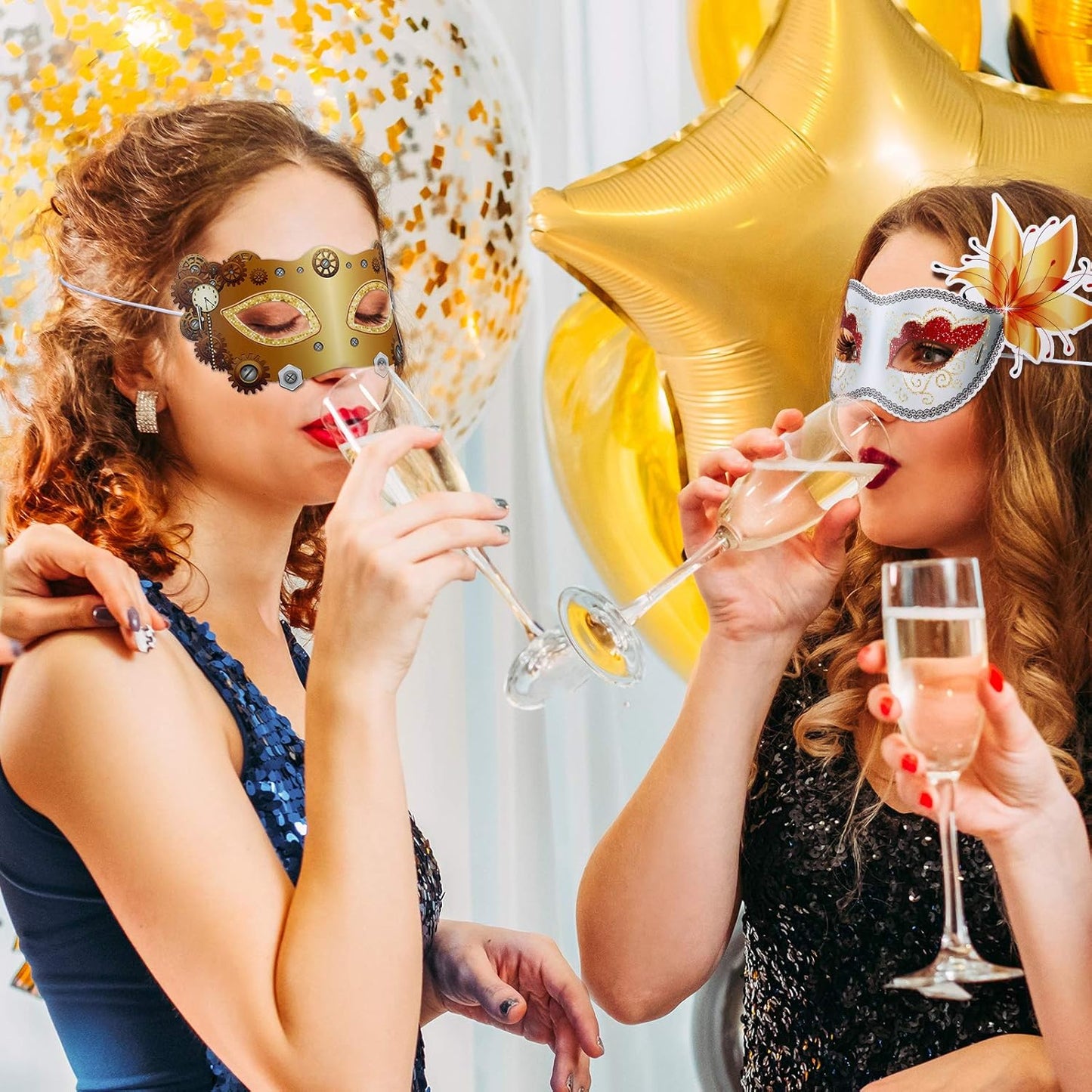 Sumind 12 Pieces Mardi Gras Mask Bulk Venetian Carnival Mask Retro Punk Masquerade Party Decoration for Mardi Gras Fancy Costume Halloween Party Supplies