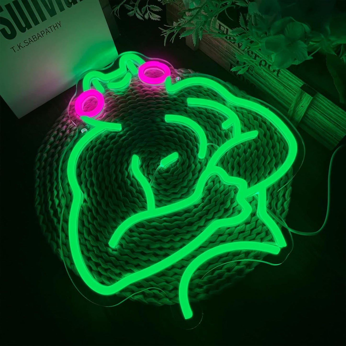 Fitness Frog Neon Sign - LED Muscle Frog Neon Light Sign 11.8x13 Inch Gym Room Wall Art USB Powered Gym Wall Decor Motivational Workout Room Home Office Art Christmas Birthday Gift