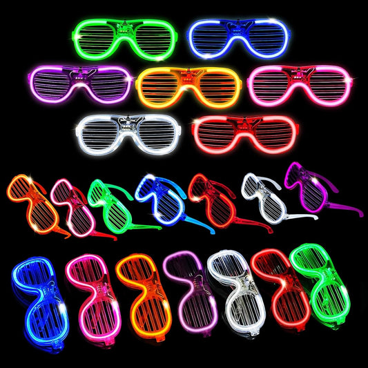 35 Packs New LED Glasses 7 Neon Colors（ 2 NEW Neon Colors Added ）glow in the dark party supplies for Kids Adult Glow sticks Light Up Glasses fit Birthday Valentine's Day Halloween Christmas Carnival
