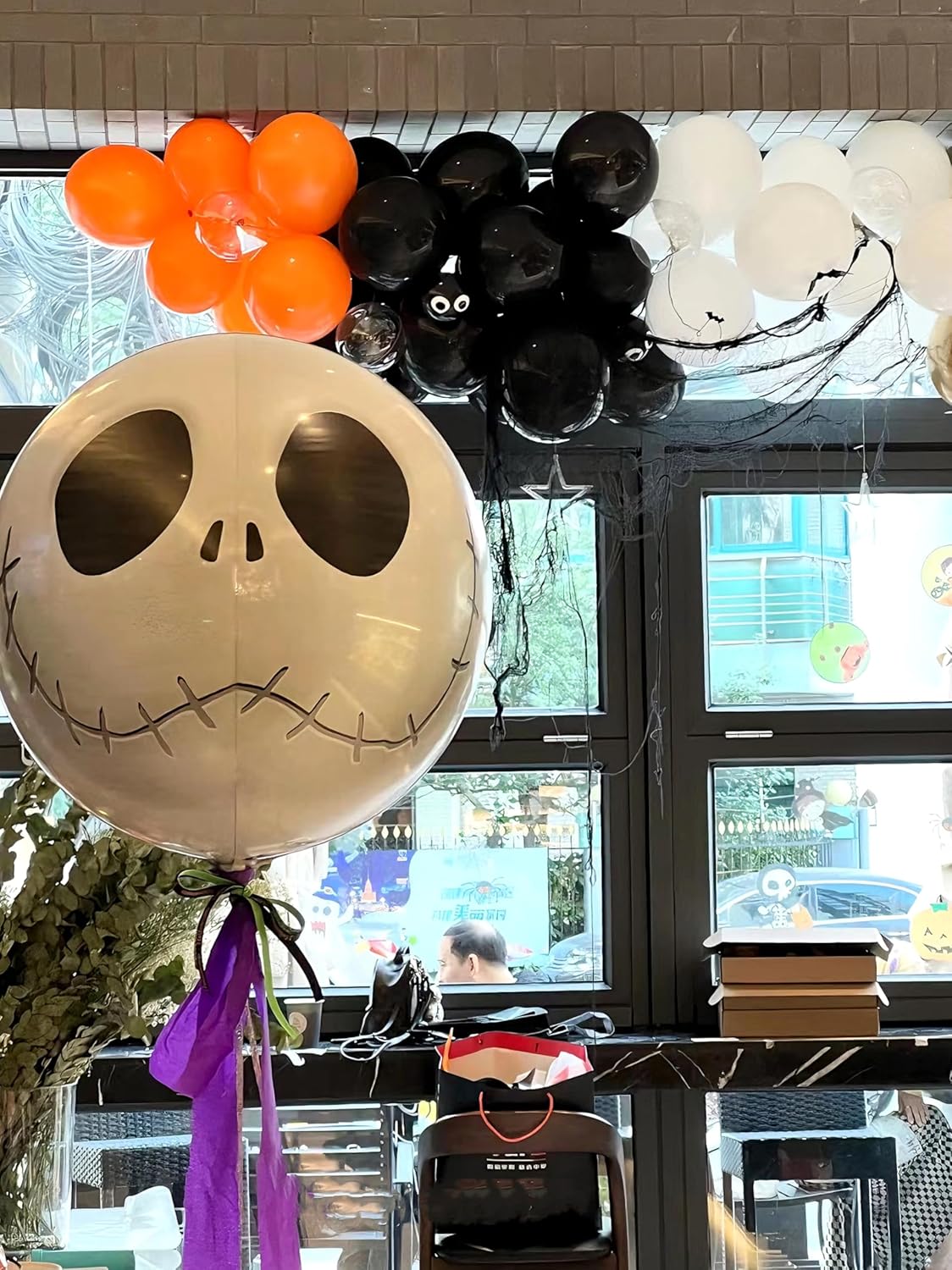 Orange and Black Balloons, 75PCS Halloween Balloons,12in and 5in Black Orange and White Balloon for Halloween Theme Party Graduation New Year Birthday Decorations