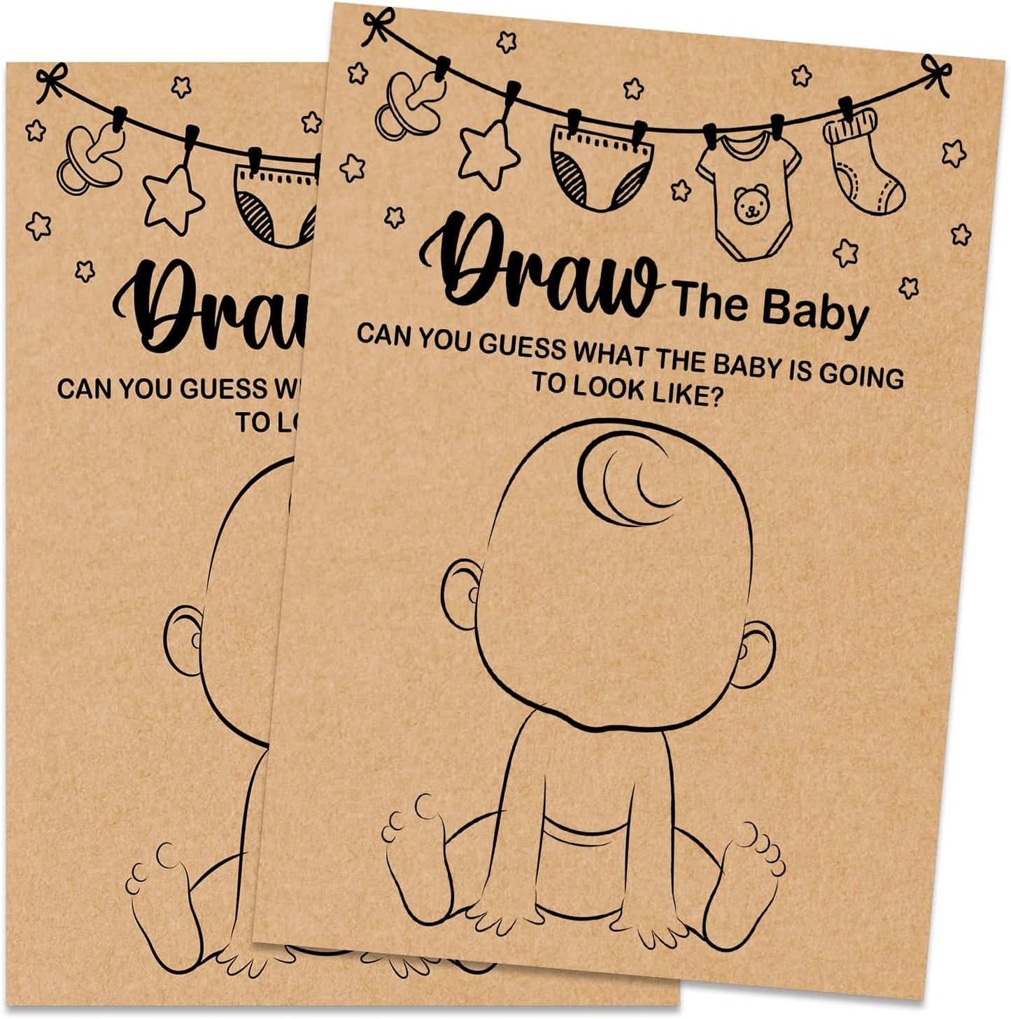 Kraft Baby Shower Game - Draw The Baby Cards, 30 Game Cards Included