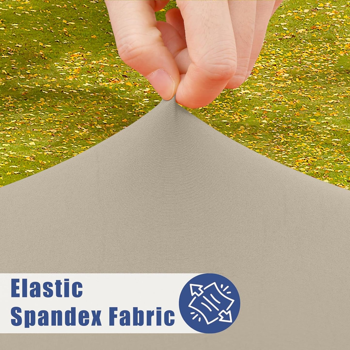 Spandex 4 Foot Rectangle Table Cloth 2 Pack, Elastic Fitted Tablecloths for Picnic, Stretch Washable Patio Table Cover for Outdoor, Camping, Banquet and Parties (Taupe, 30"x48")