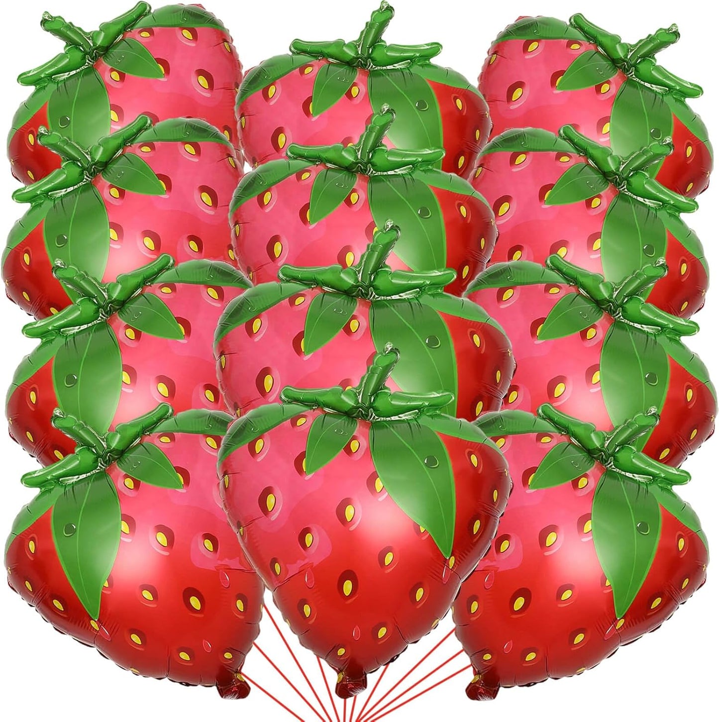 12 Pack Gaint Strawberry Balloons 23 Inch Cute Strawberry Balloons for Cute Berry First Birthday Party Themed Decorations