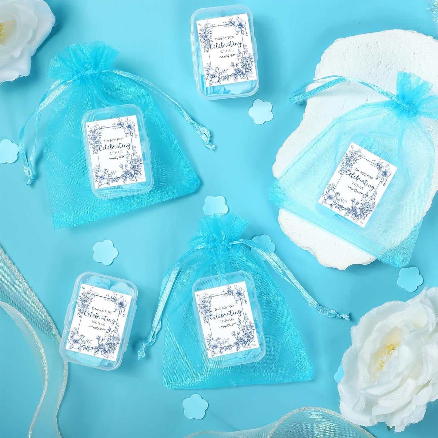 Something Blue Before I Do Bridal Shower Decorations - 24 Pcs Something Blue Before I Do Party Soap Favors Gifts, Floral Bachelorette Wedding Engagement Party Decorations Supplies for Guests