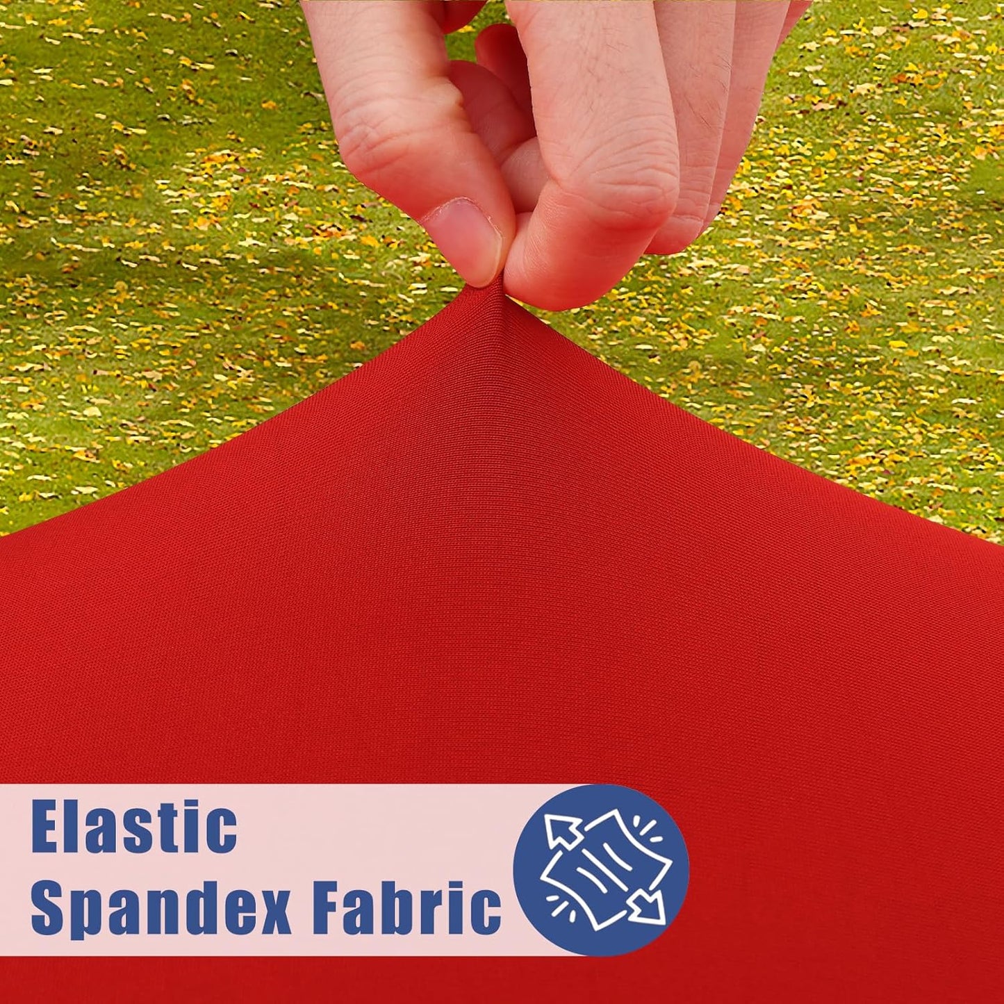 Spandex 5 Foot Rectangle Table Cloth 2 Pack, Elastic Fitted Tablecloths for Picnic, Stretch Washable Patio Table Cover for Outdoor, Camping, Banquet and Parties (Red, 30"x60")
