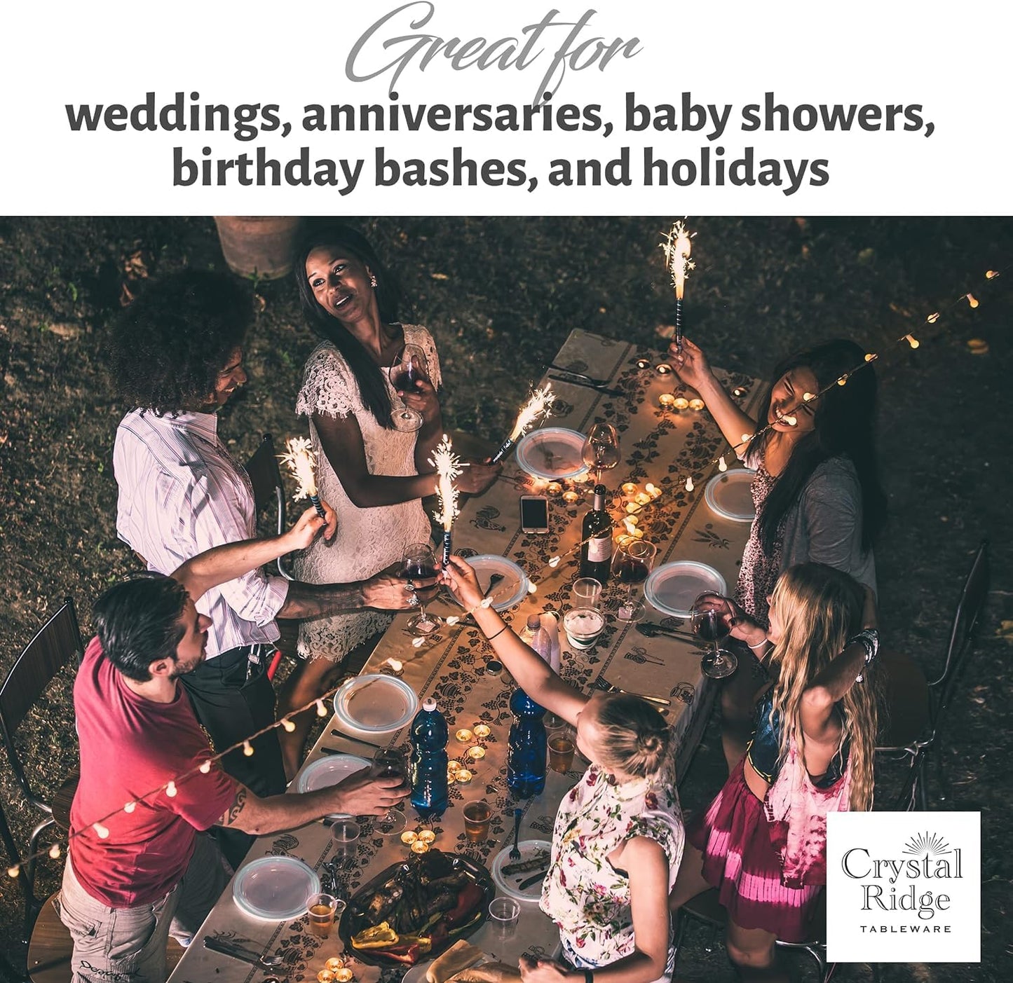 60 Pieces White Plastic Disposable Plates - Premium Heavy-Duty 30 Dinner Plates & 30 Salad Plates with Mint Green Rim Ideal for Party, Birthday and Special Events