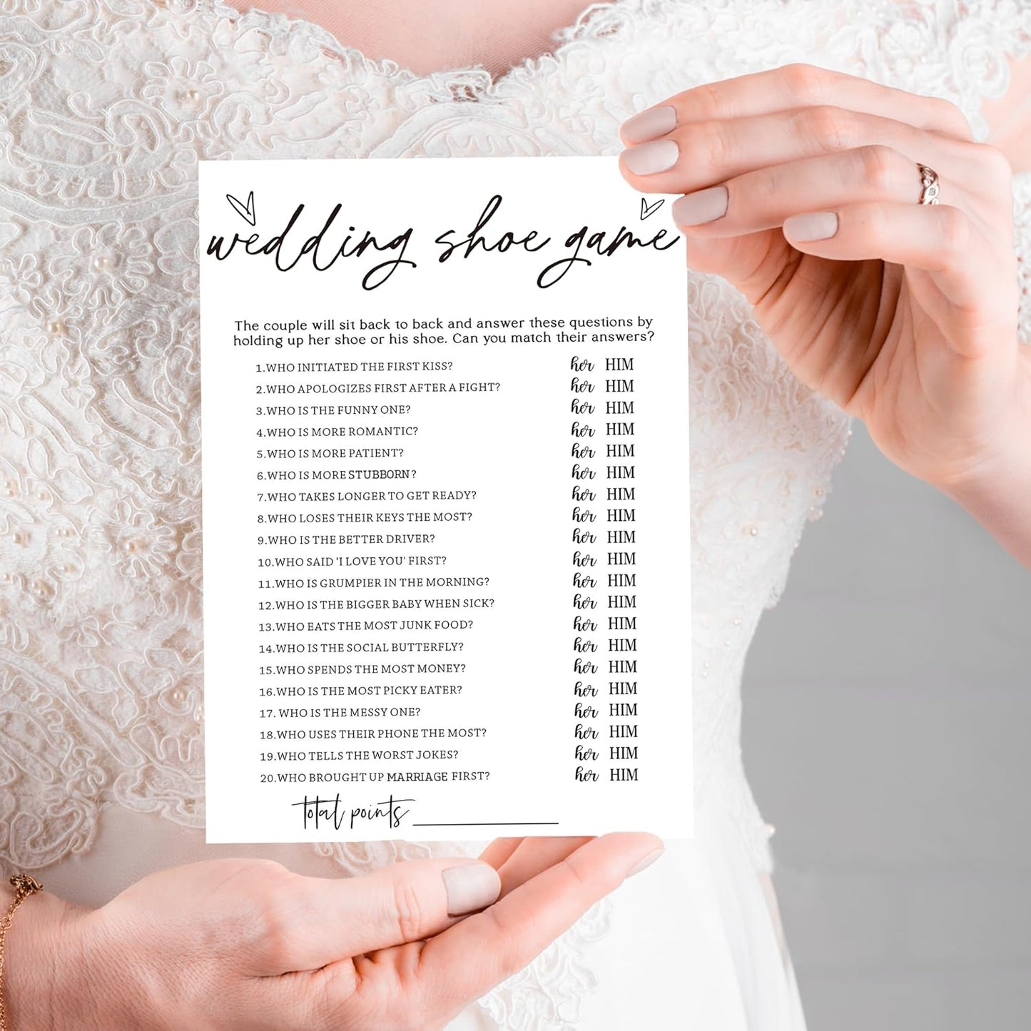 Bridal Shower Games 25 Guests, Engagement Party Wedding Games for Guests, Minimalist White Wedding Party Supplies - A04-2