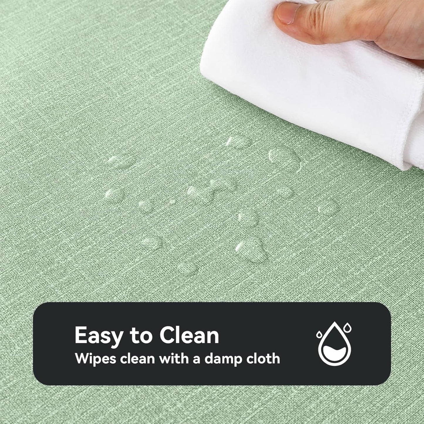 Romanstile 100% Waterproof PVC Tablecloth Rectangle, Oil Spill Proof Stain Resistant Vinyl Table Cloth, Wipe Clean Plastic Table Covers for Kitchen/Dining/Parties - 54 x 120 Inch, Sage