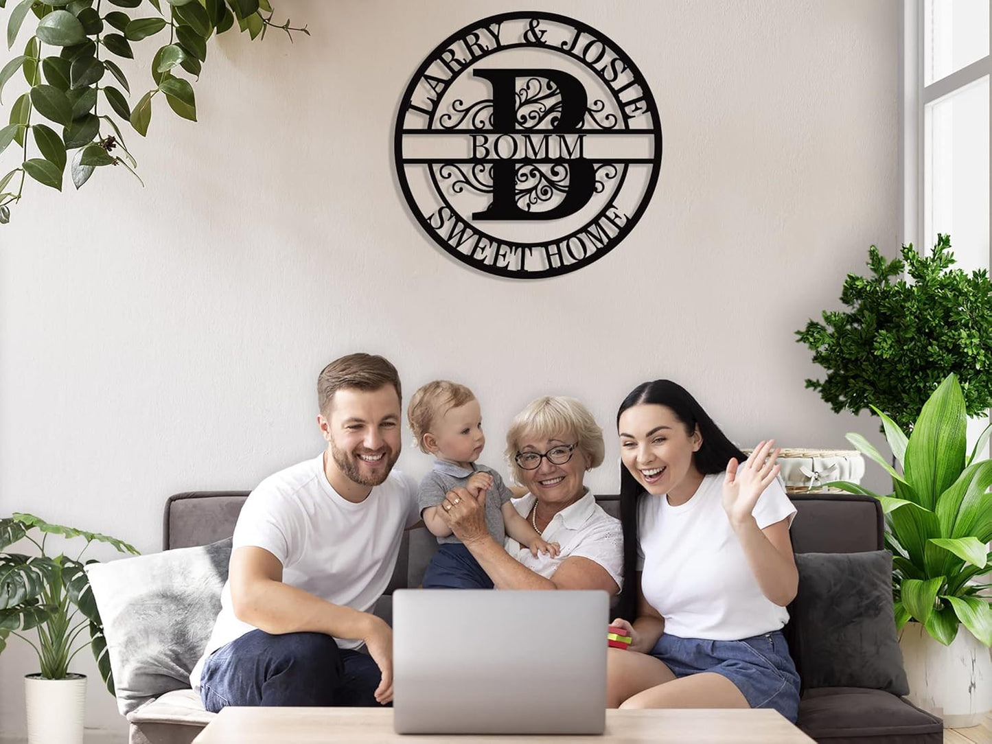 Custom Family Name Sign Personalized bridal shower gifts wedding gifts for newlyweds Monogram Wall Decor Initial Split Letter Monogram Sign any years anniversary best Gift