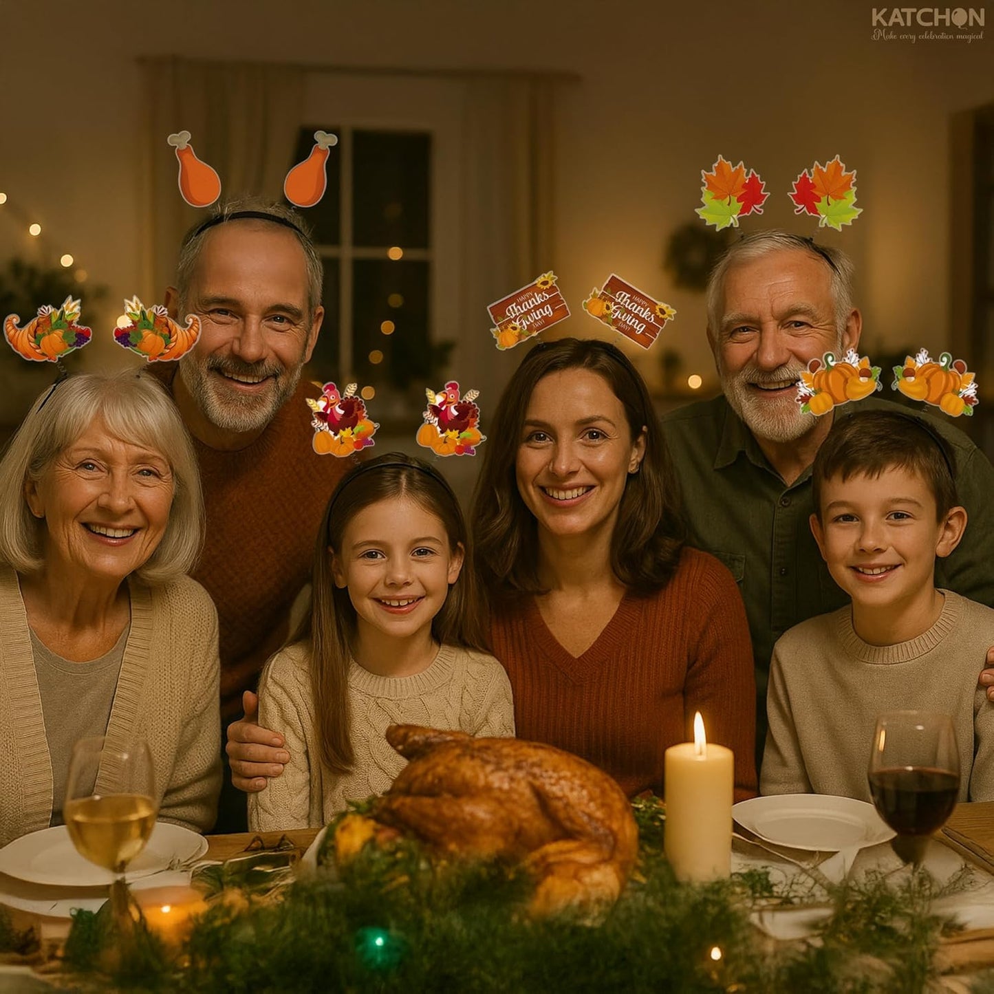 KatchOn, Thanksgiving Headbands - Pack of 18 | Turkey Headbands Thanksgiving Party Favors | Thanks Giving Decorations, Turkey Photo Booth Props | Harvest Party Favors