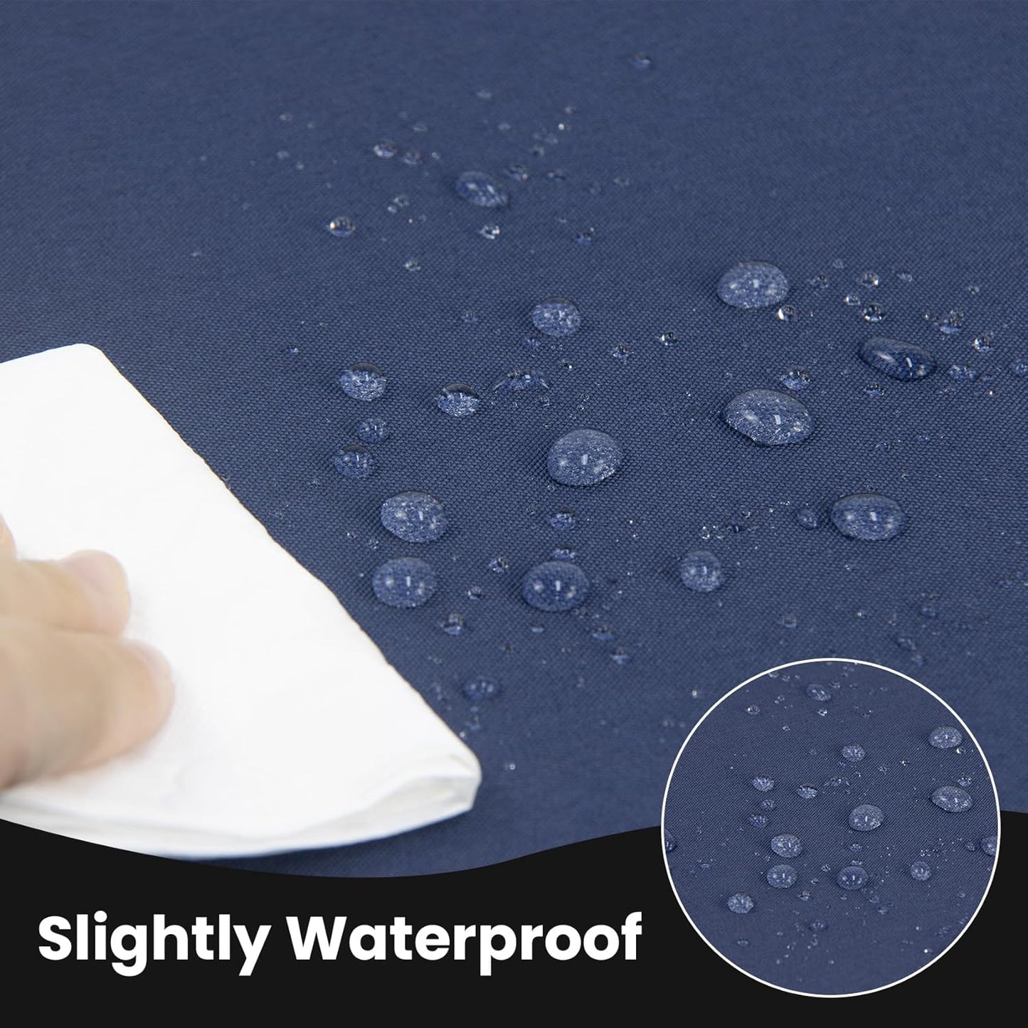 Ascoza 2 Pack Fitted Tablecloth for 4 Foot Rectangle Tables 48 x 24 Inch Navy Table Covers Water Resistant Polyester Table Cloth for Wedding,Parties,Display, Trade Show (Navy)