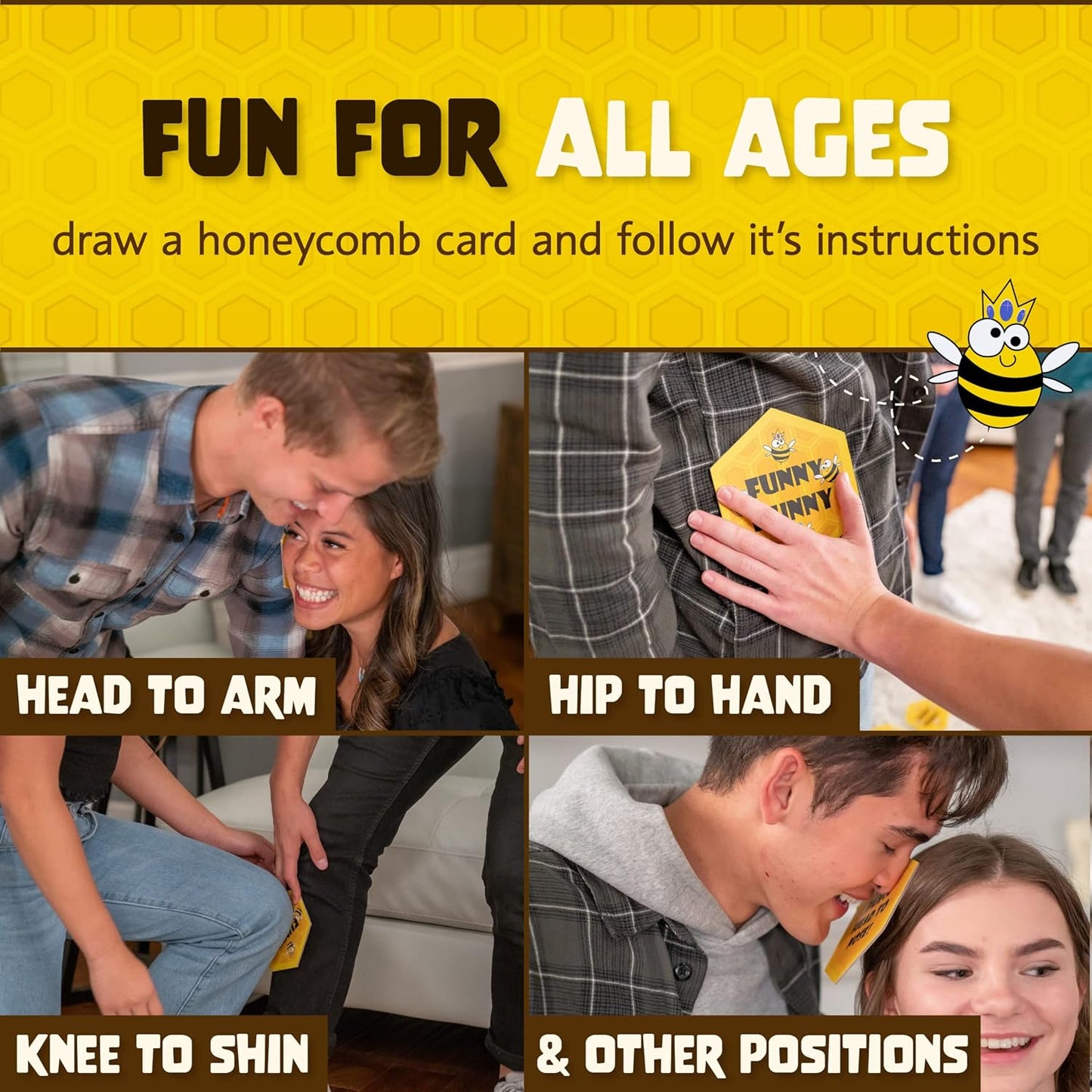 Squirrel Products Funny Hunny, The Zany Physical Challenge Party Game for Adults or Kids, Stretch & Twist Your Body to Collect Cards and Win