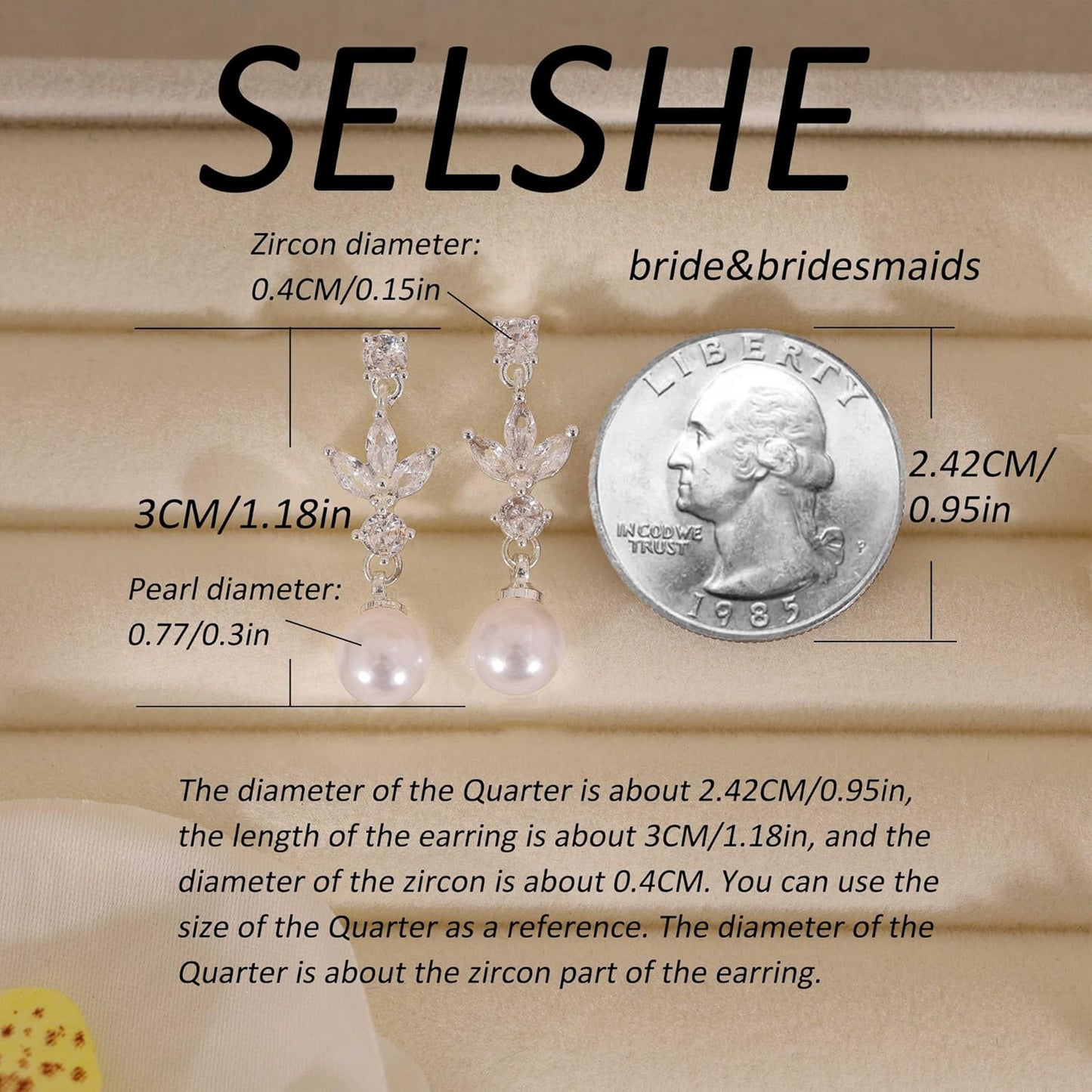 SELSHE Dangle Earrings for Women, 14k Gold Plated Pearl Drop Earring Dainty Gold Earrings for Women Trendy Cute Prom Bridal Earring Long Wedding Pearl Earring Formal Jewelry