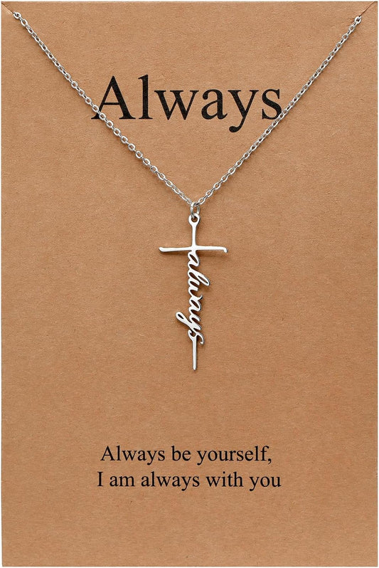 Lcherry Faith Cross Pendant Necklace for Women Religious Christian Jewelry Mother's Day Gifts for Women