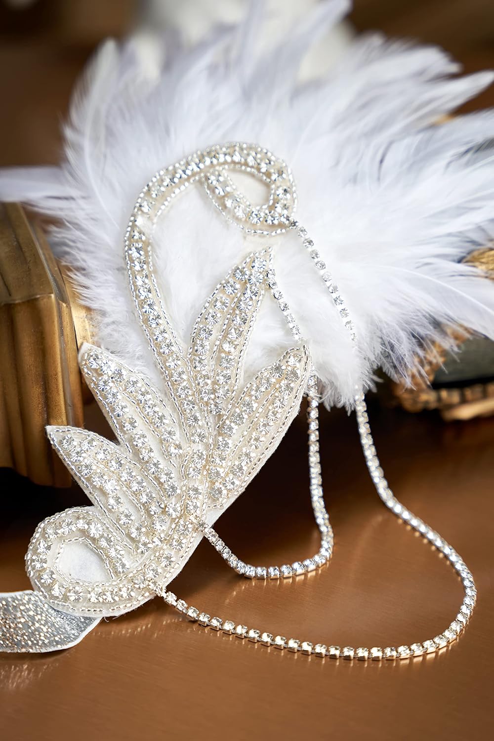 BABEYOND 1920s Flapper Headband Roaring 20s Great Gatsby Feather Headpiece